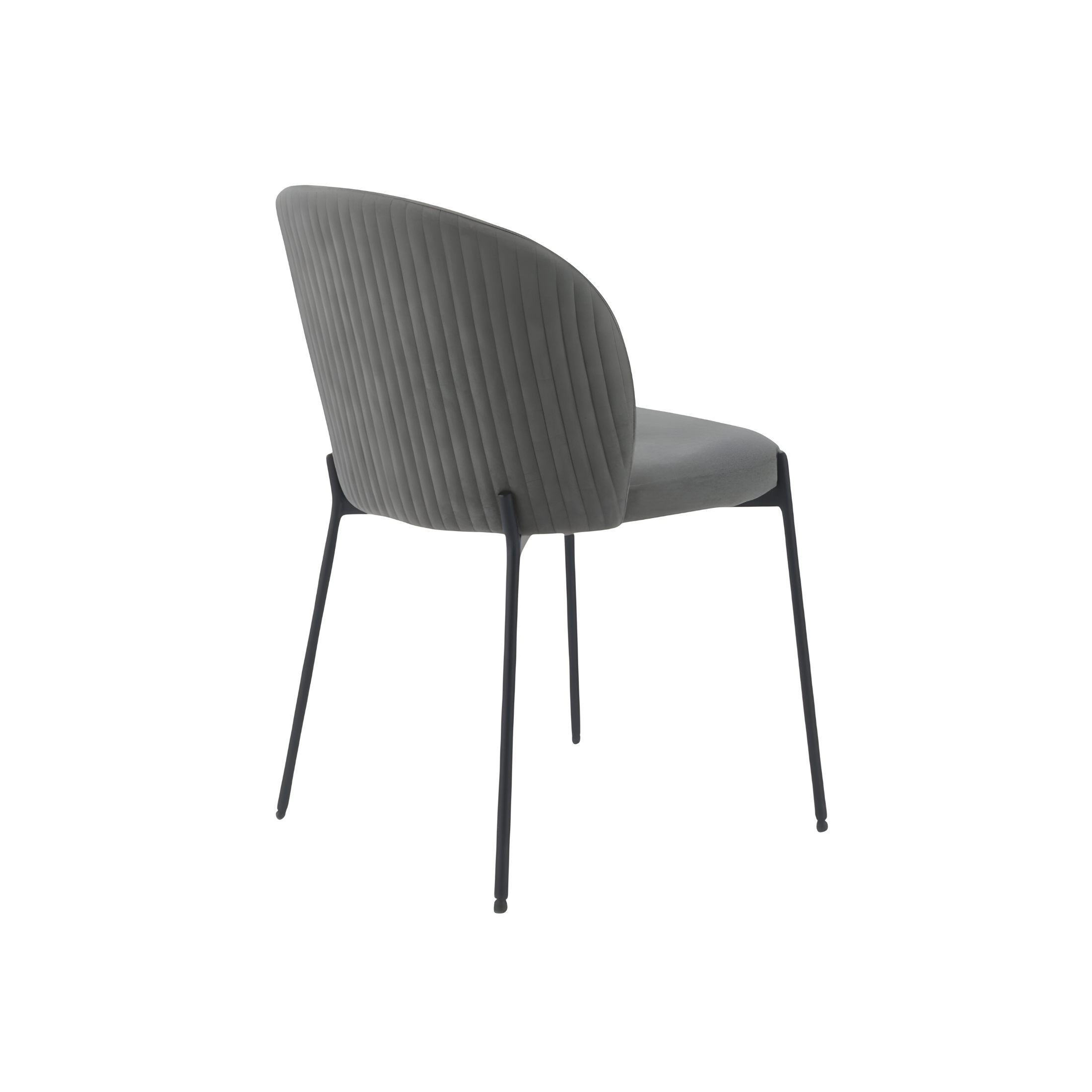Set of modern "Lizzy" dining chairs in padded fabric, 80x45 cm, 55 cm high.