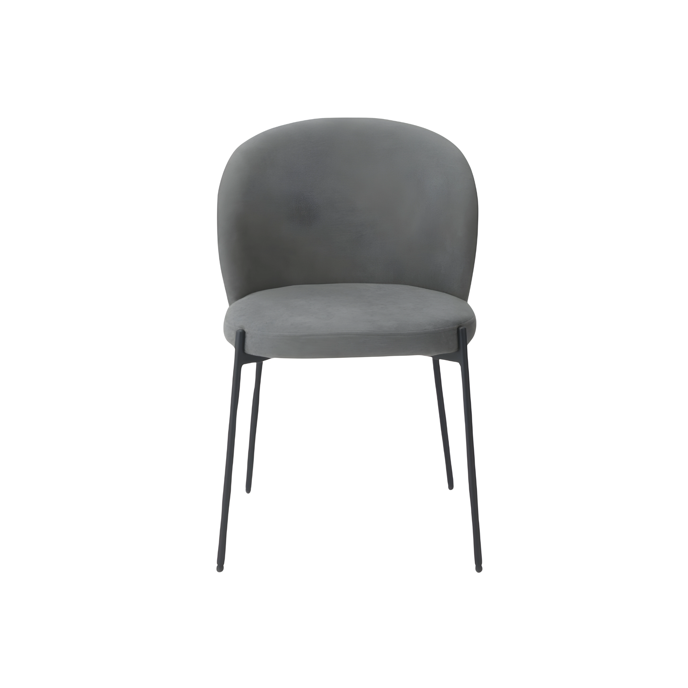 Set of modern "Lizzy" dining chairs in padded fabric, 80x45 cm, 55 cm high.