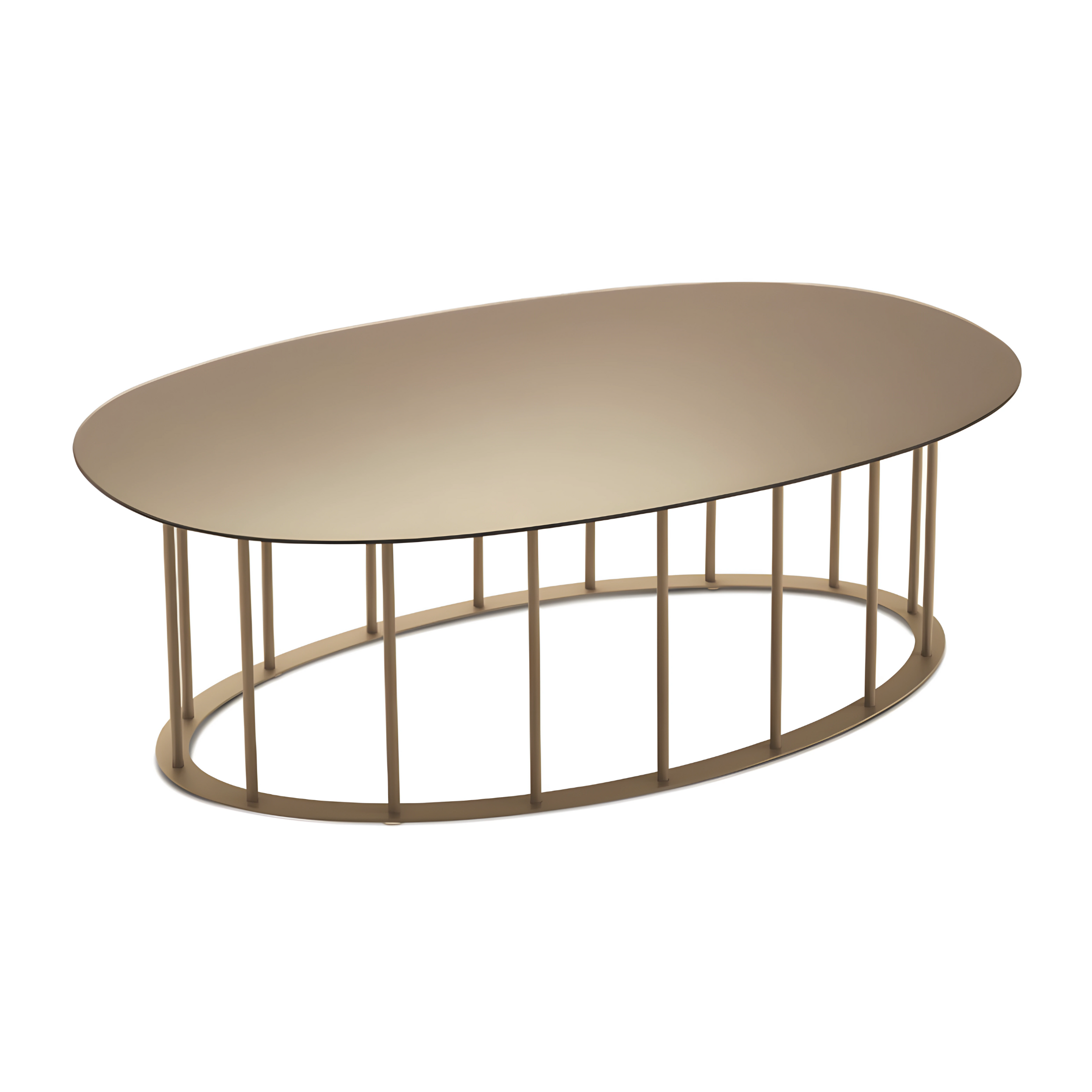Elegant "Meyla" coffee table in hammered glass with a metal base