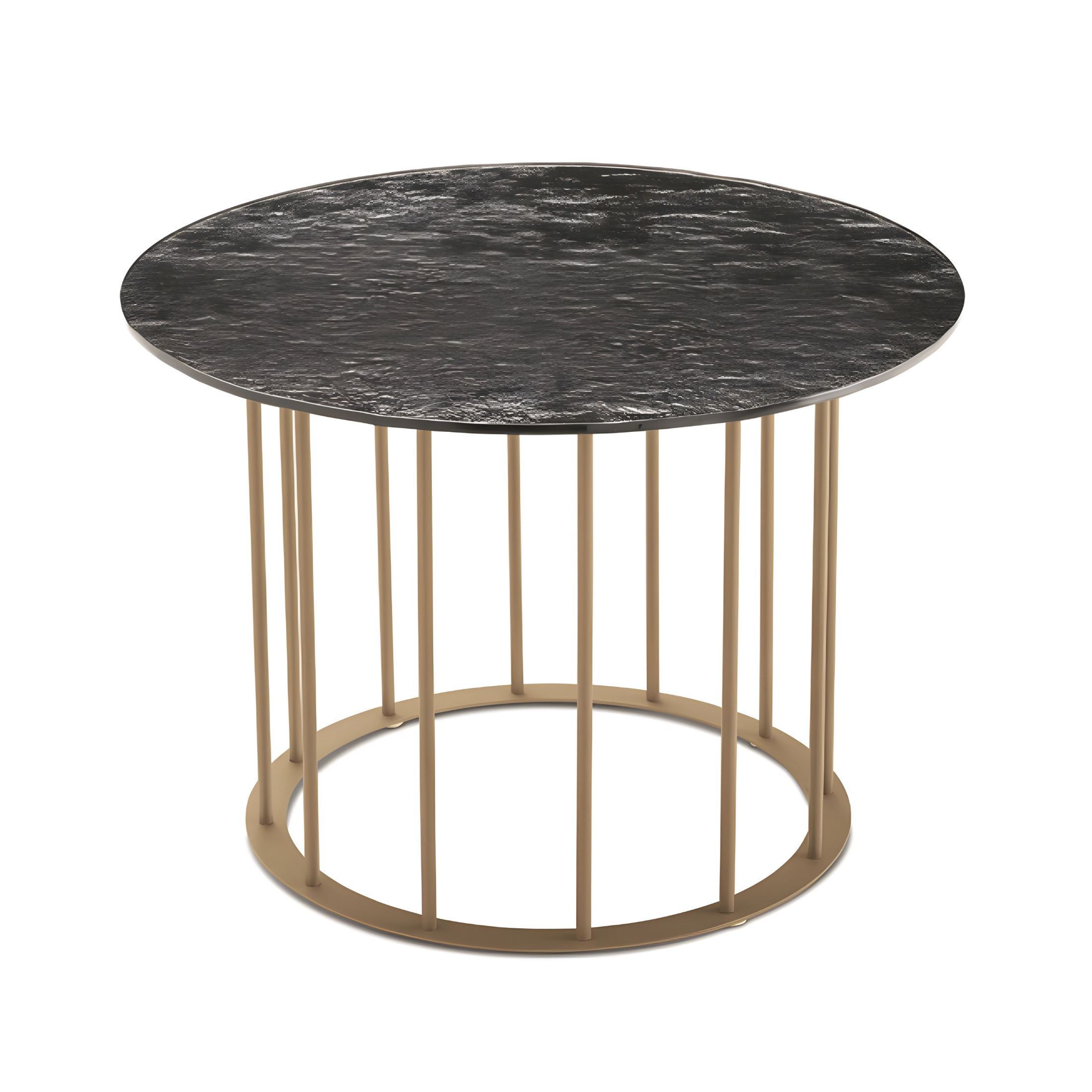 Elegant "Meyla" coffee table in hammered glass with a metal base