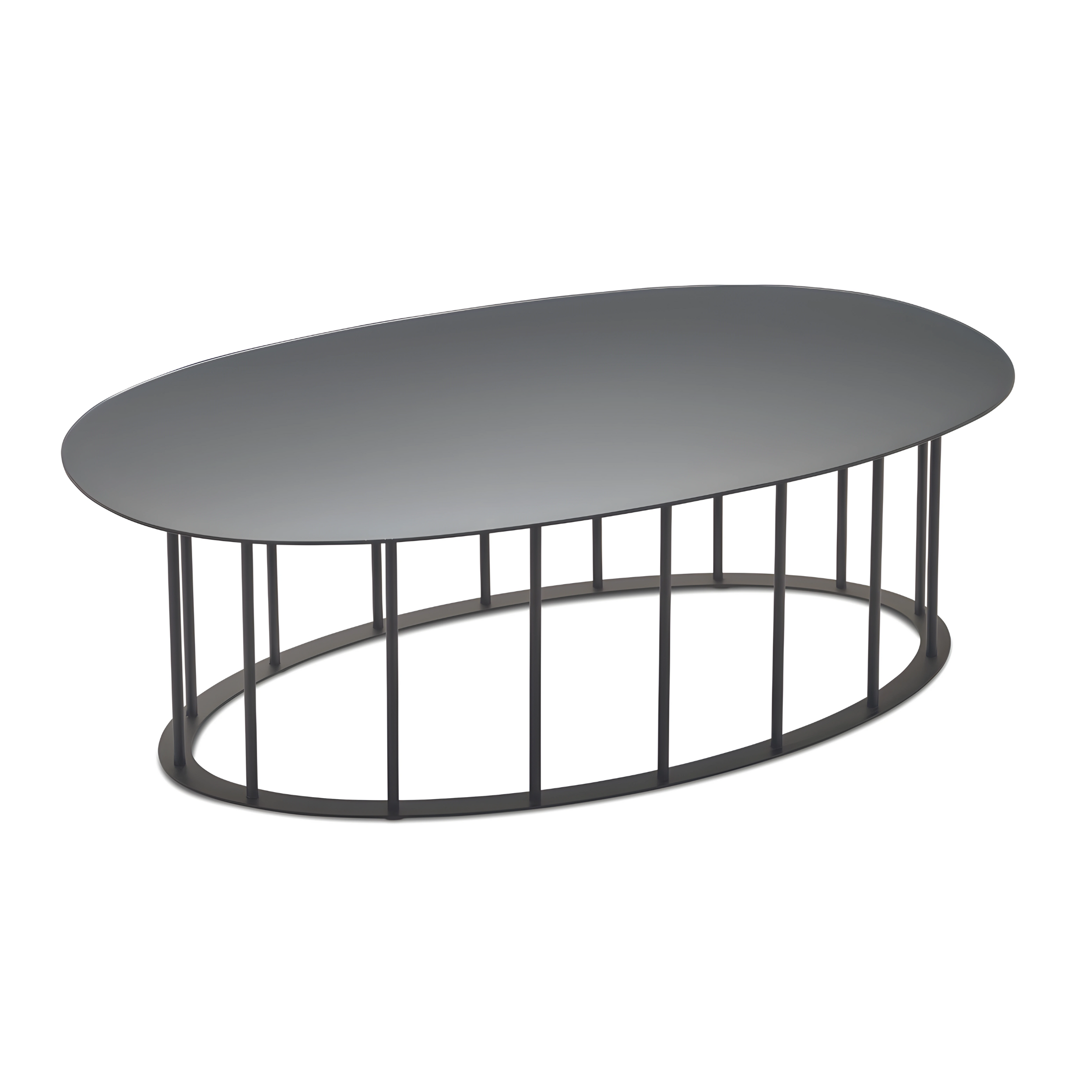 Elegant "Meyla" coffee table in hammered glass with a metal base