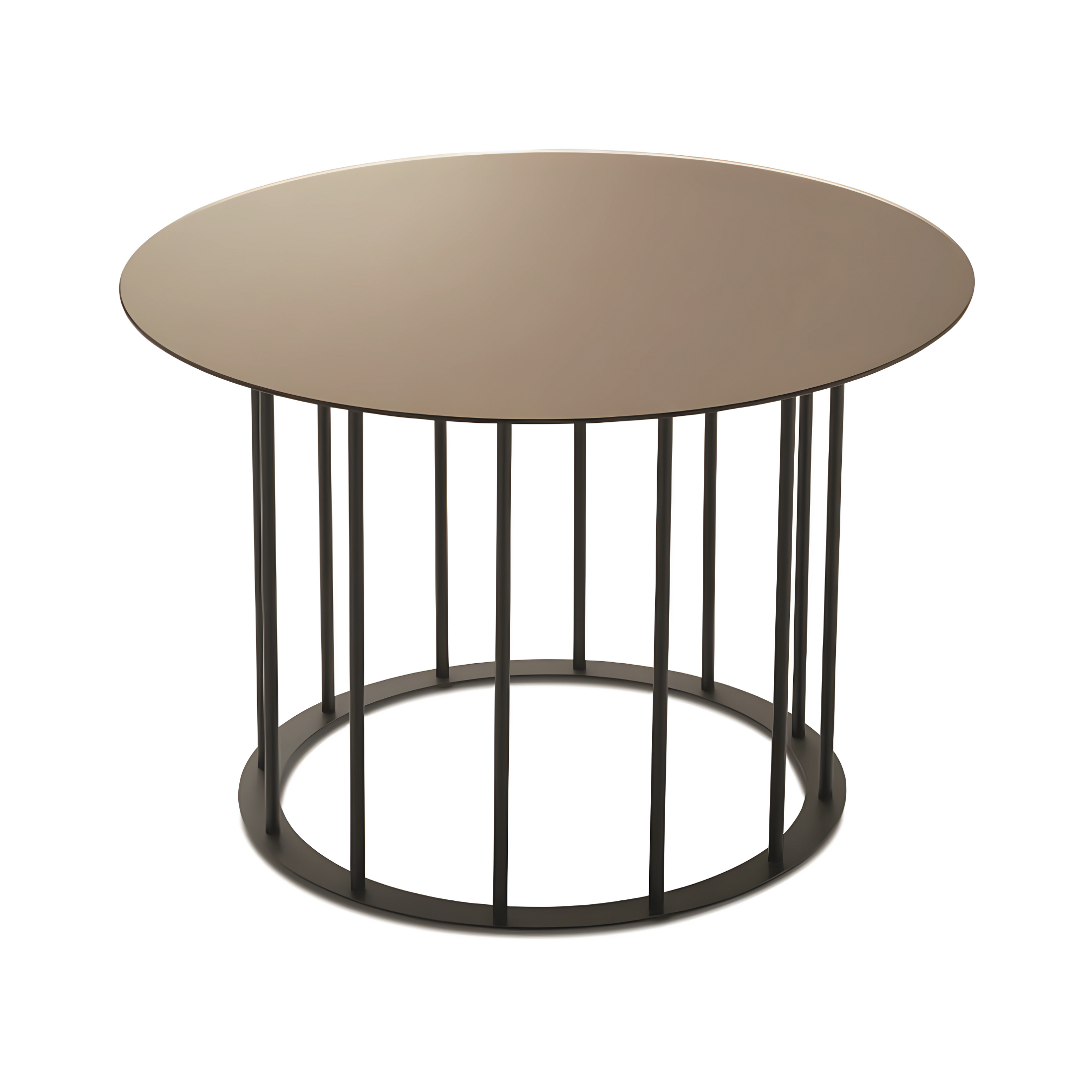 Elegant "Meyla" coffee table in hammered glass with a metal base