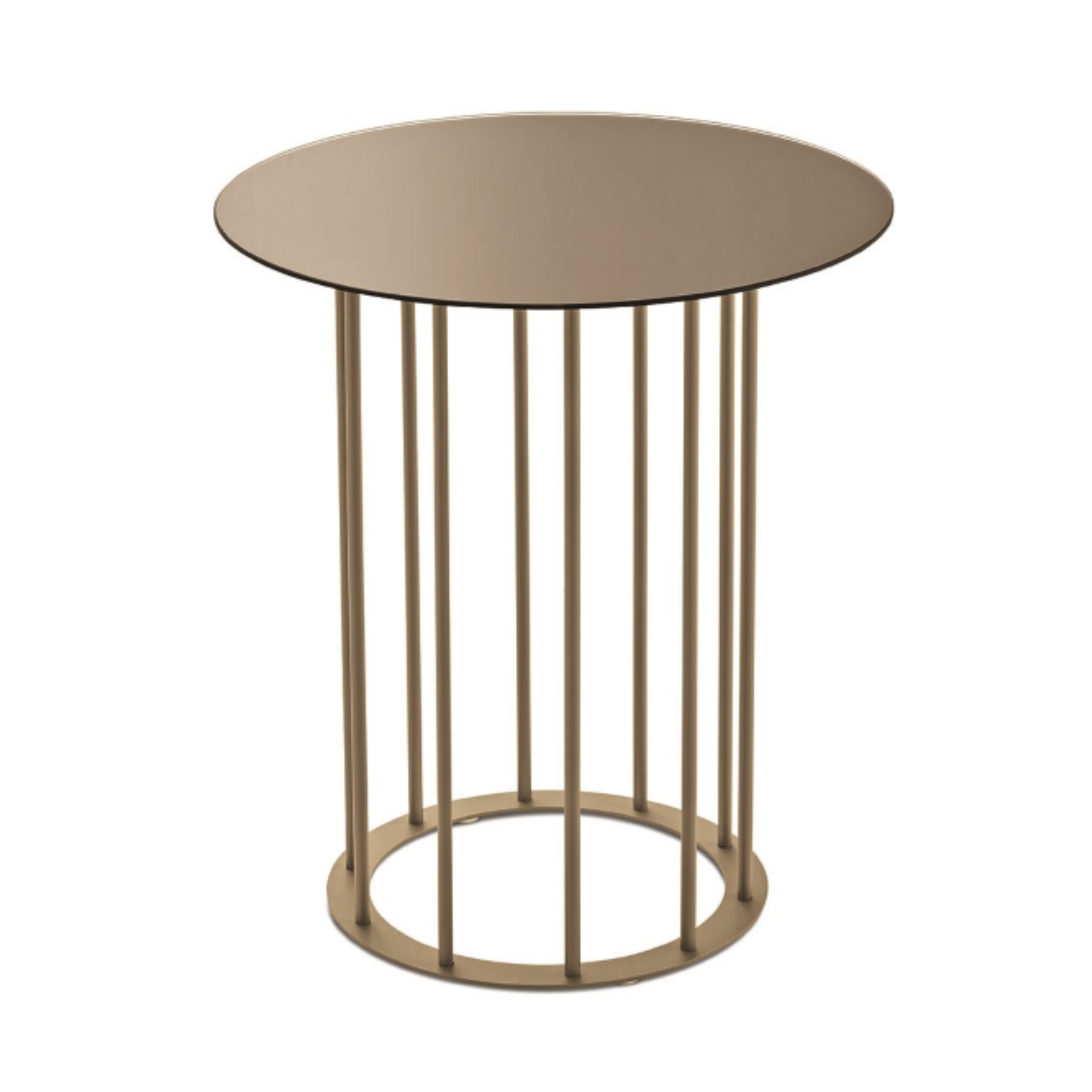 Elegant "Meyla" coffee table in hammered glass with a metal base