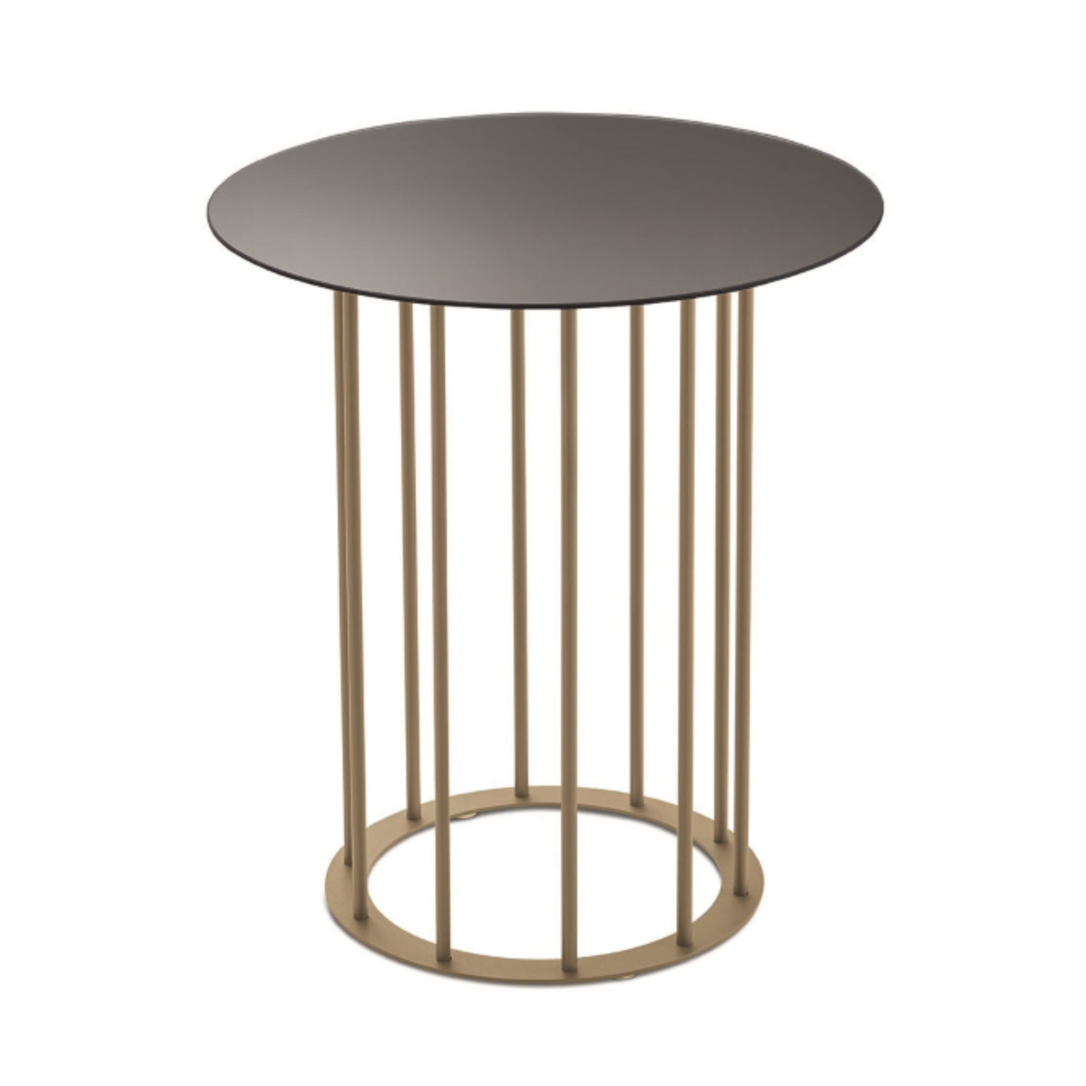 Elegant "Meyla" coffee table in hammered glass with a metal base