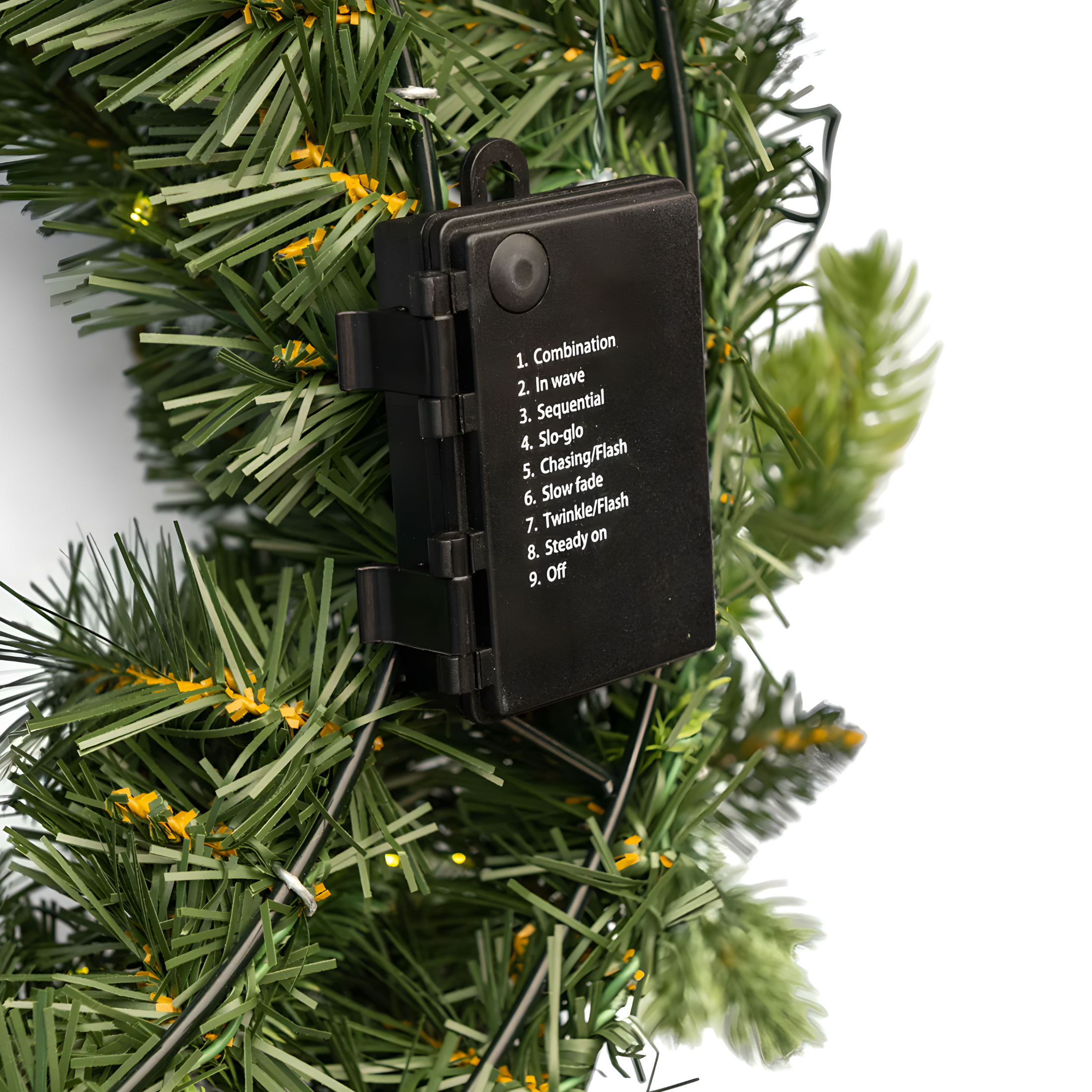 "Madame" Christmas garland with micro-LEDs behind the door, made of PE with a real touch effect, 120 cm.