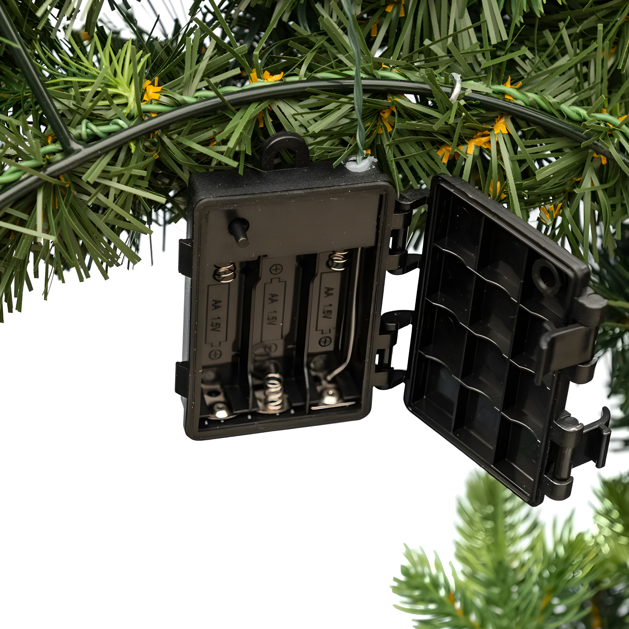 "Madame" Christmas garland with micro-LEDs behind the door, made of PE with a real touch effect, 120 cm.