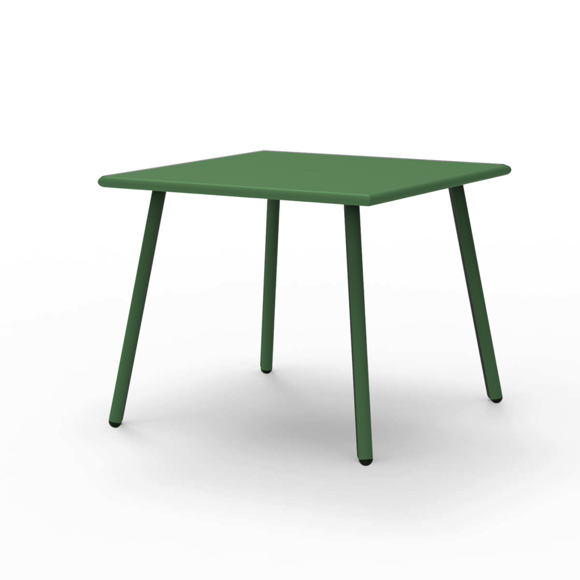 Fixed square "Roma12" garden table in painted metal, 90x90 cm, 75 cm high.