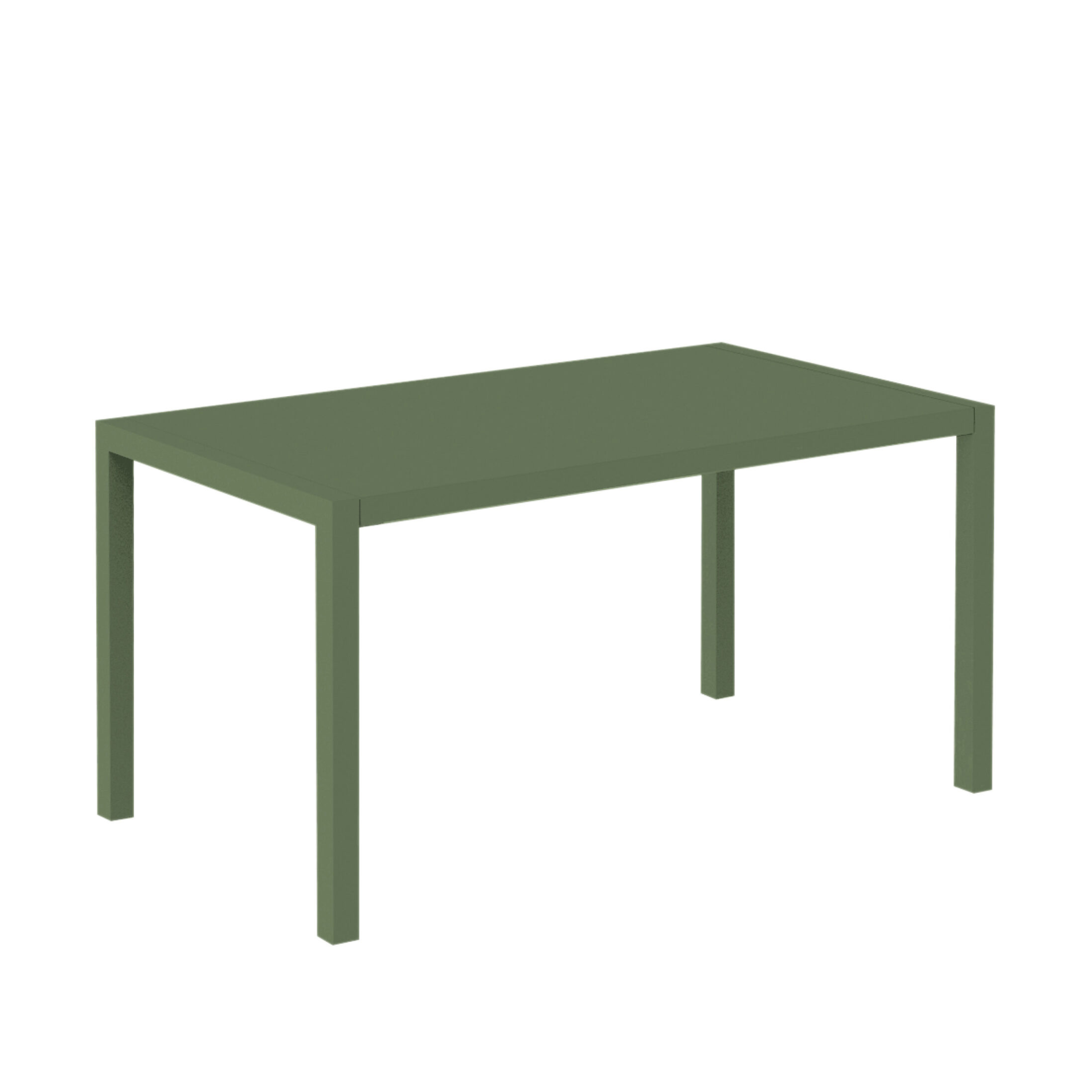 "Quatris" modern fixed rectangular metal garden table, stackable, 75 cm high.