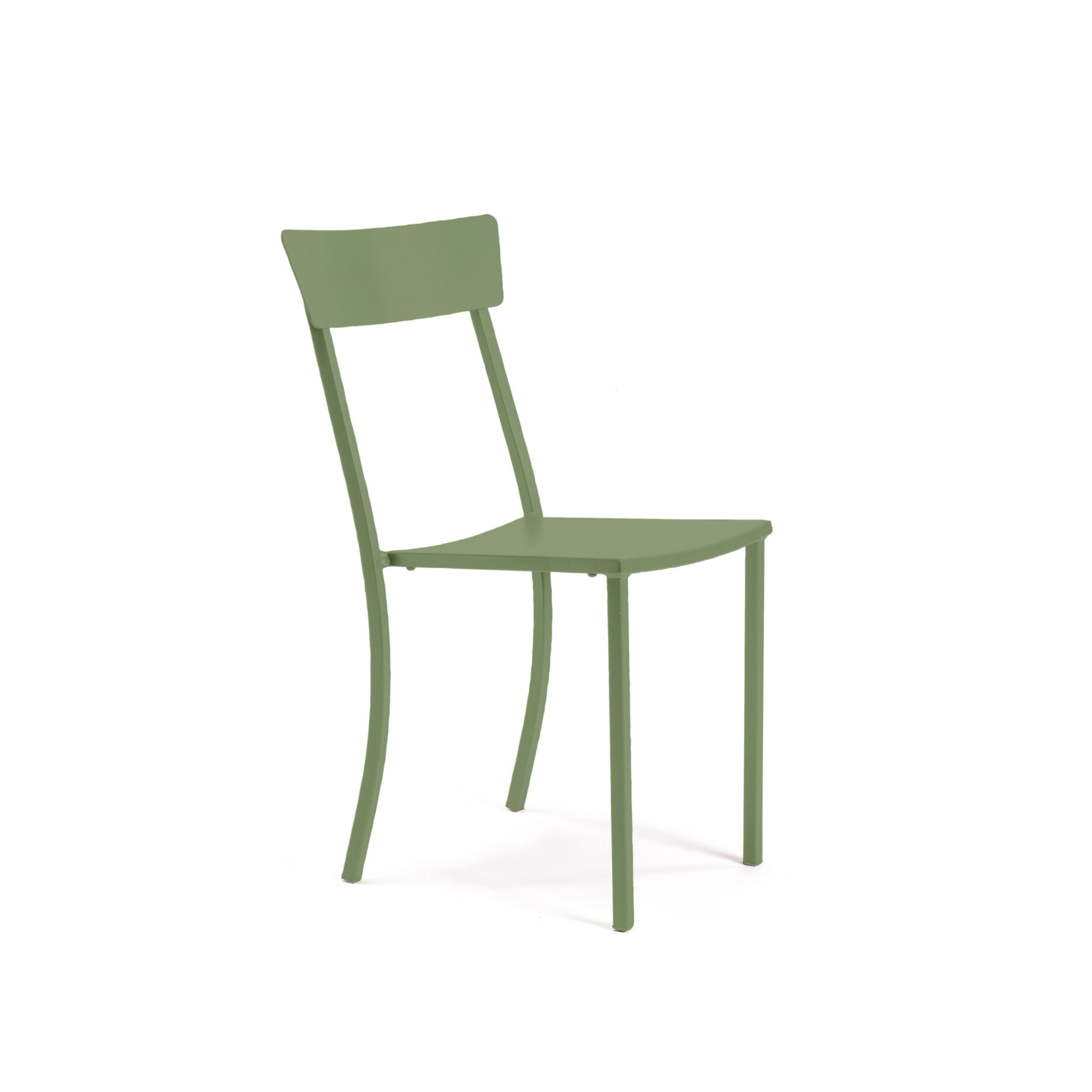 Set of modern stackable garden chairs in painted metal "Mogan" 47x52 cm 85h