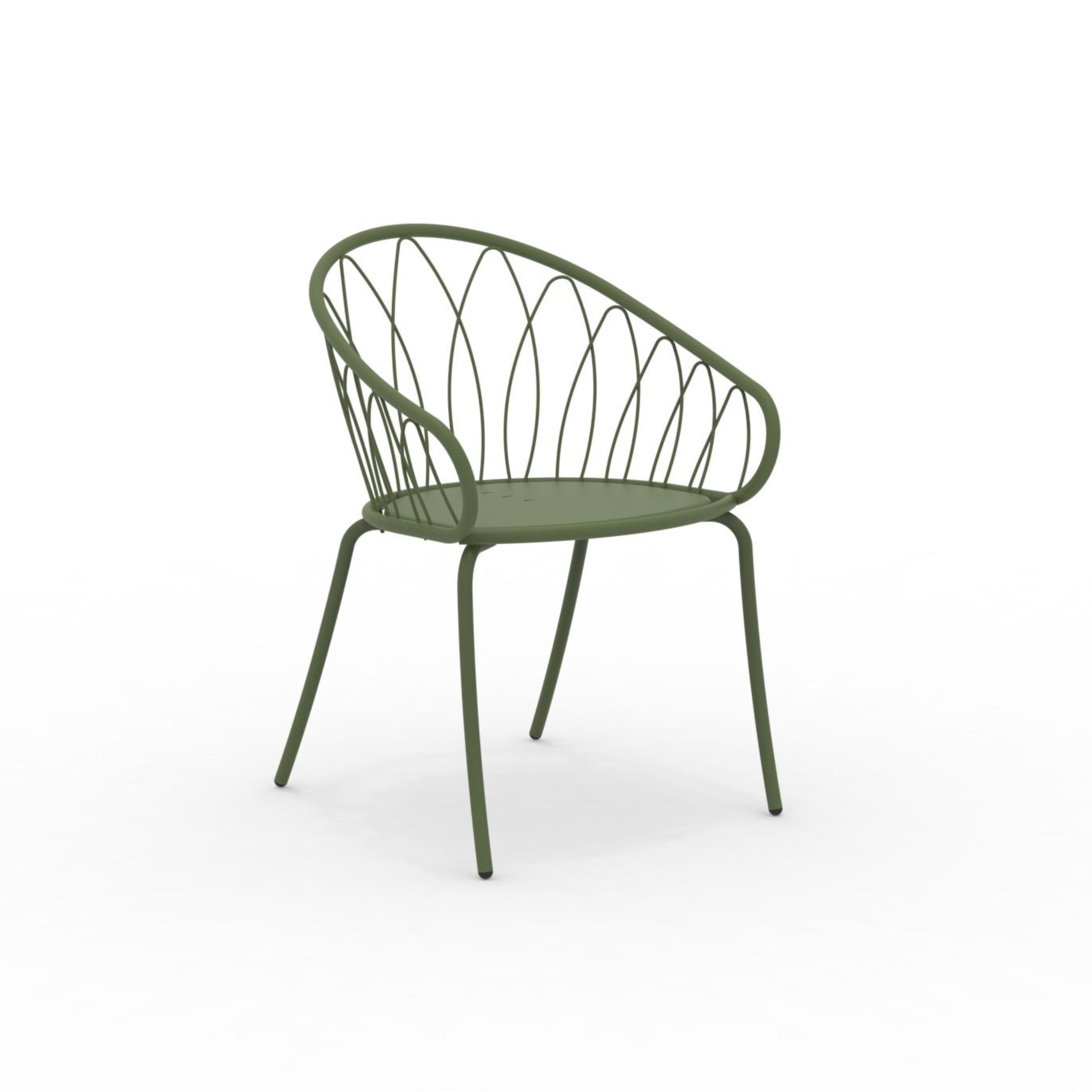 Set of stackable "Flora" painted metal garden chairs, 59x56 cm, 81 cm high