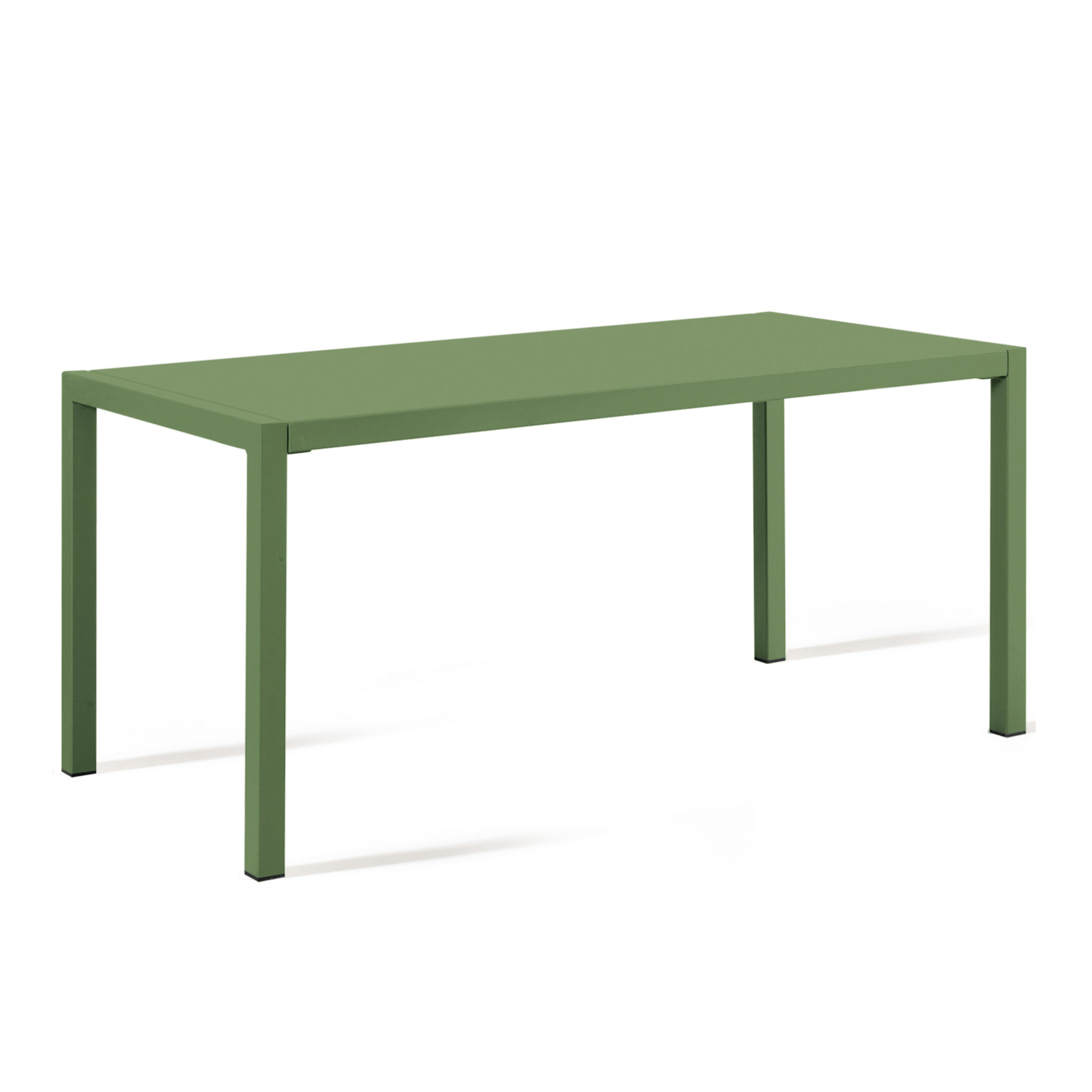 "Quatris" modern fixed rectangular metal garden table, stackable, 75 cm high.