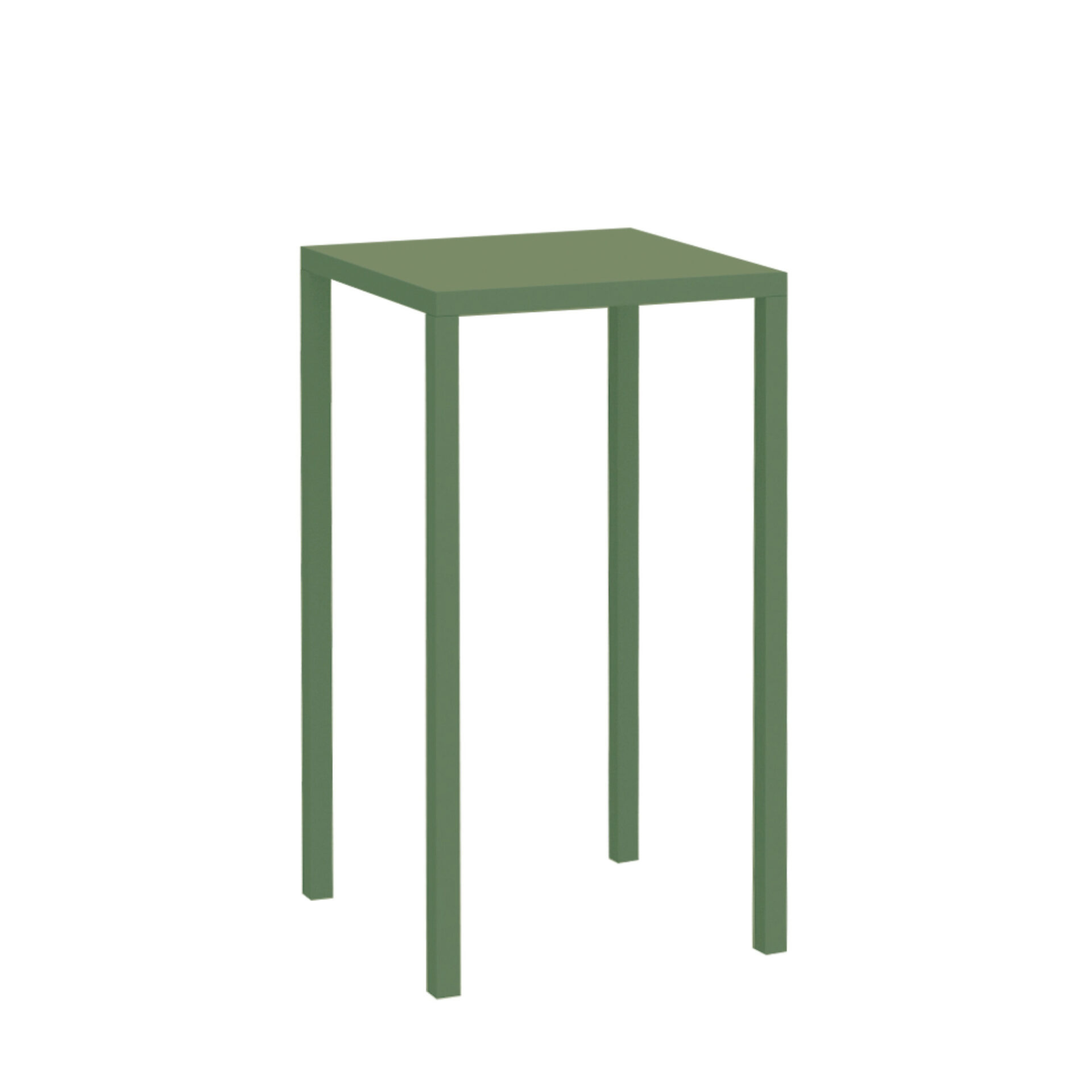 "Quatris" high square table in painted metal for modern bars and gardens