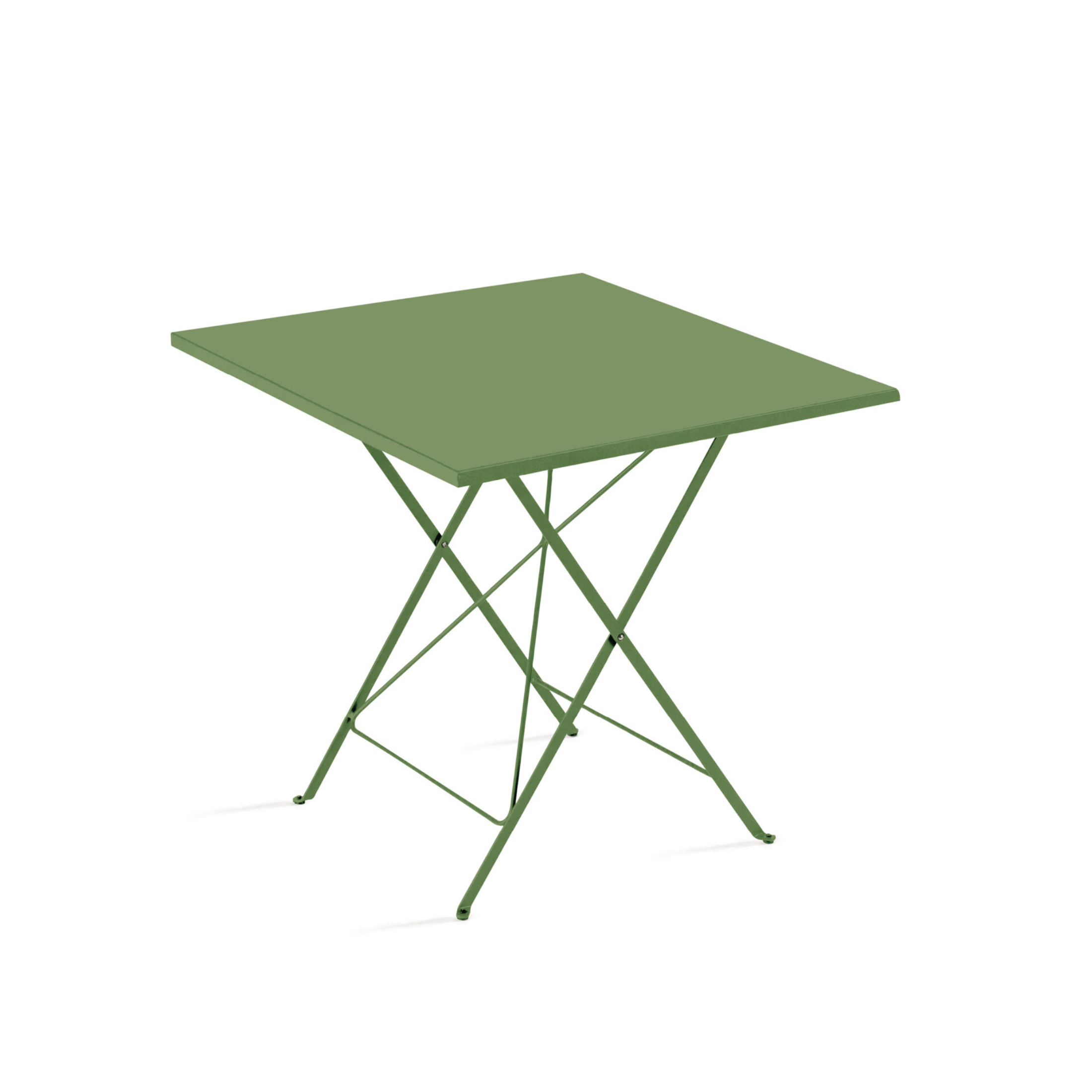 "Step" folding square table in galvanized metal for the garden, height 75 cm