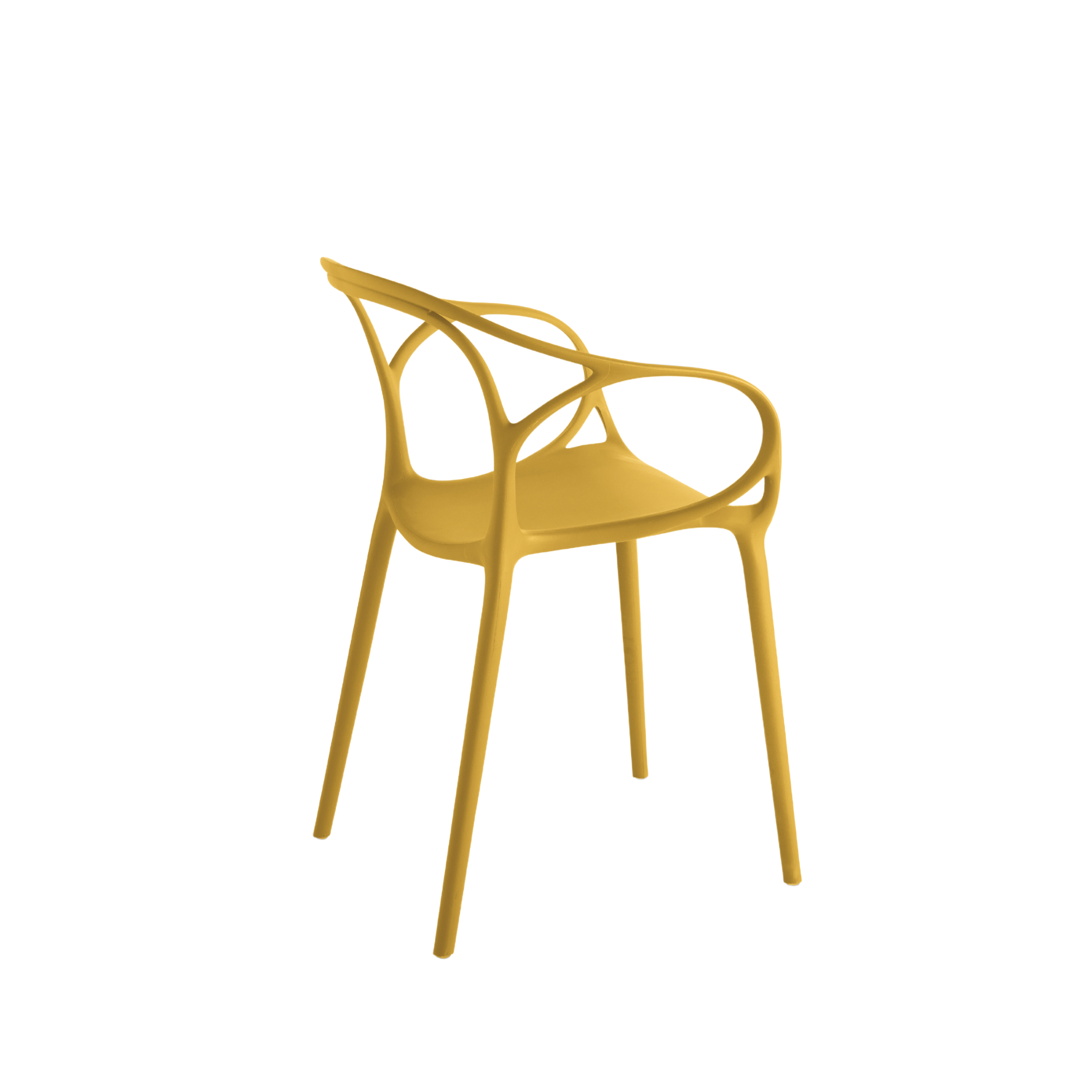 Set of modern "Mistral" dining chairs in versatile polypropylene, 57x55 cm, 80 cm high.