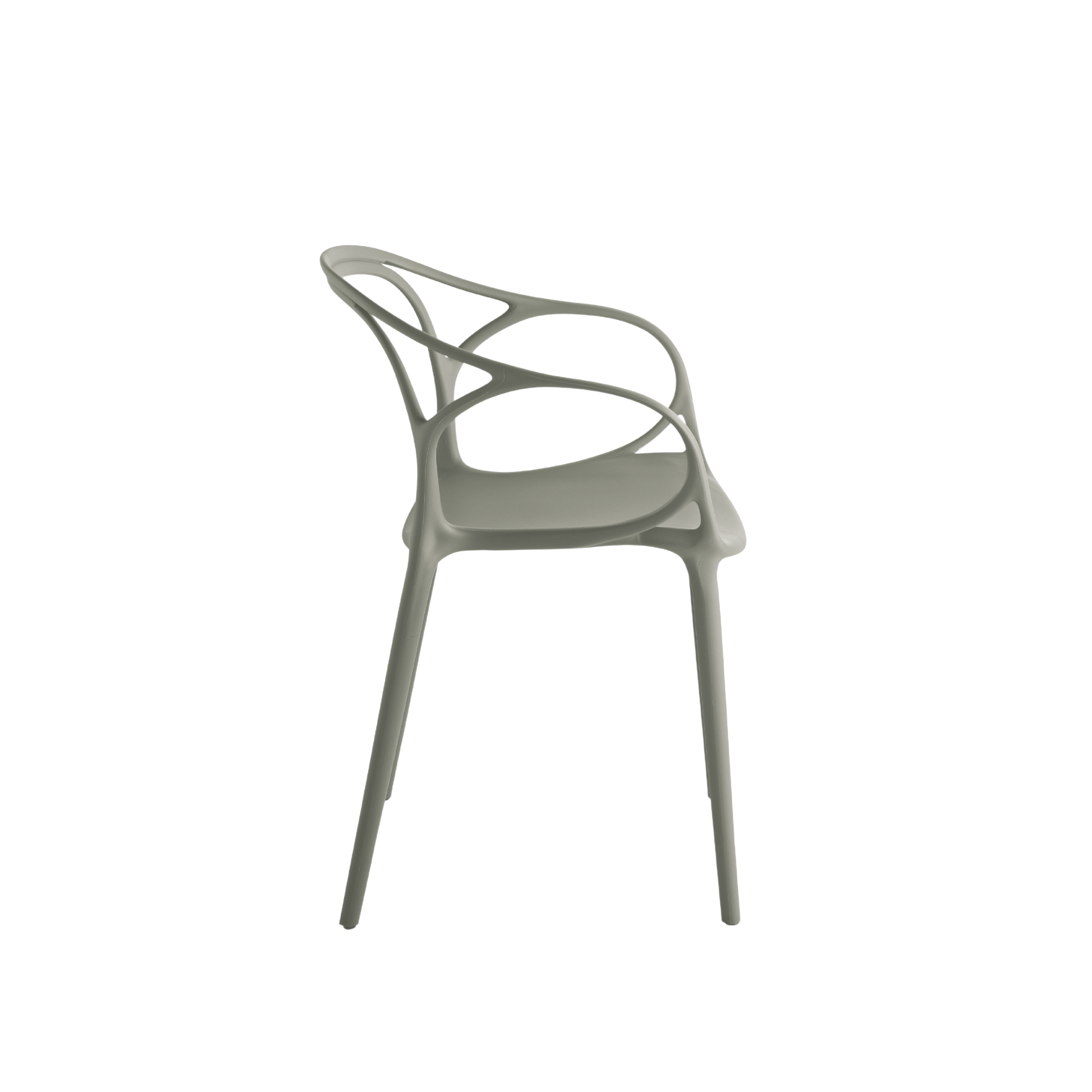 Set of modern "Mistral" dining chairs in versatile polypropylene, 57x55 cm, 80 cm high.