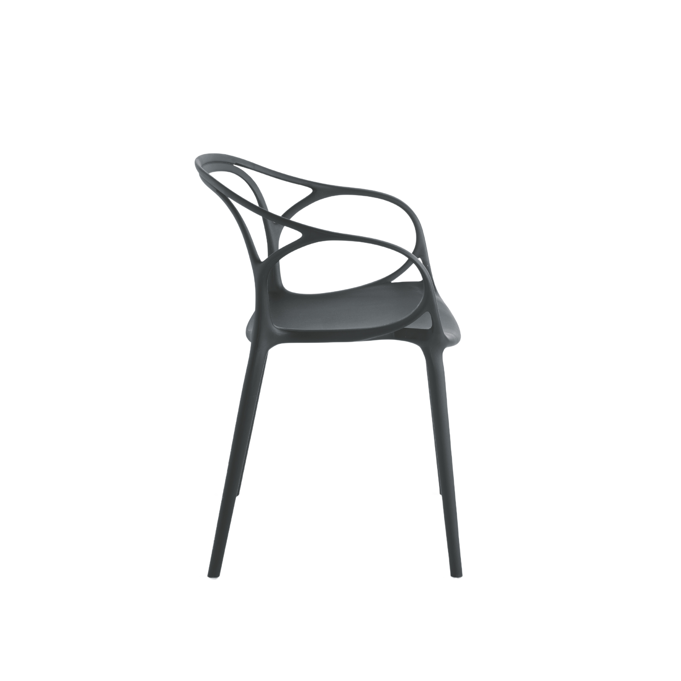 Set of modern "Mistral" dining chairs in versatile polypropylene, 57x55 cm, 80 cm high.