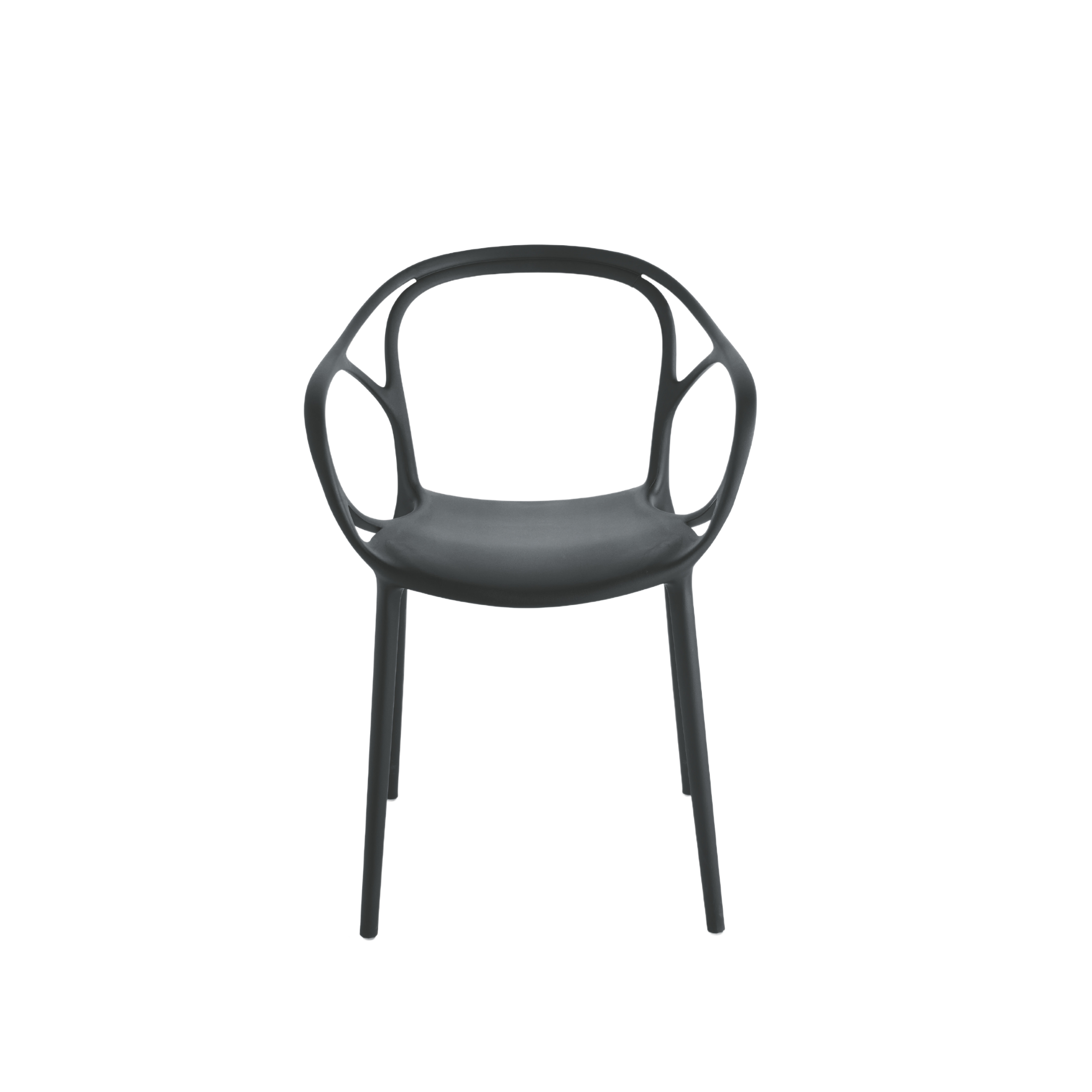 Set of modern "Mistral" dining chairs in versatile polypropylene, 57x55 cm, 80 cm high.