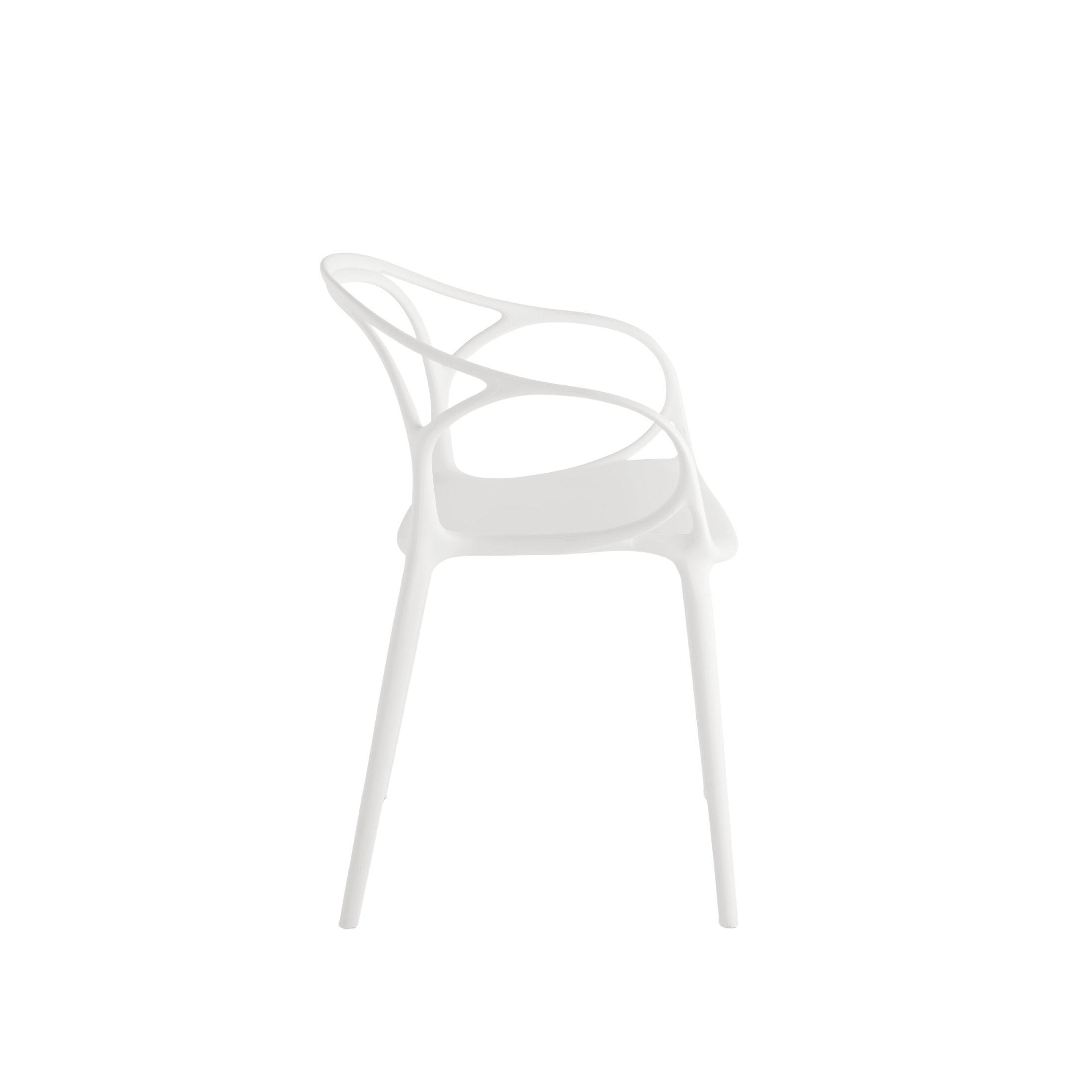 Set of modern "Mistral" dining chairs in versatile polypropylene, 57x55 cm, 80 cm high.