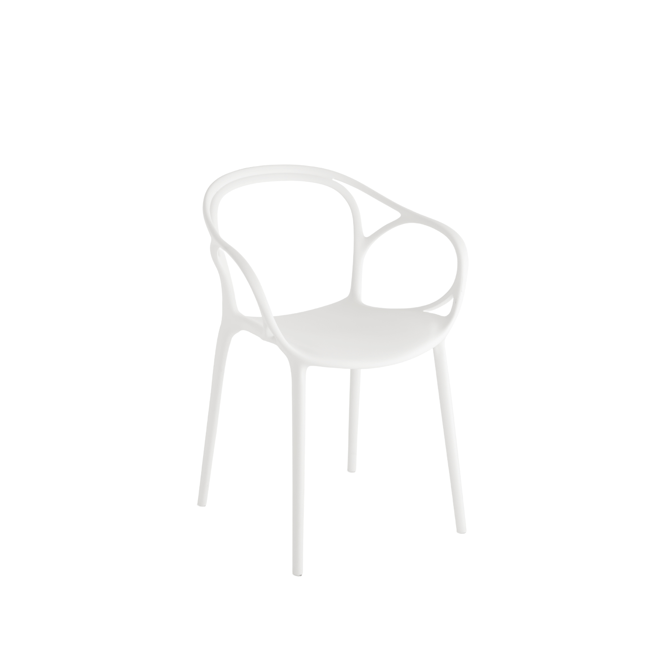 Set of modern "Mistral" dining chairs in versatile polypropylene, 57x55 cm, 80 cm high.