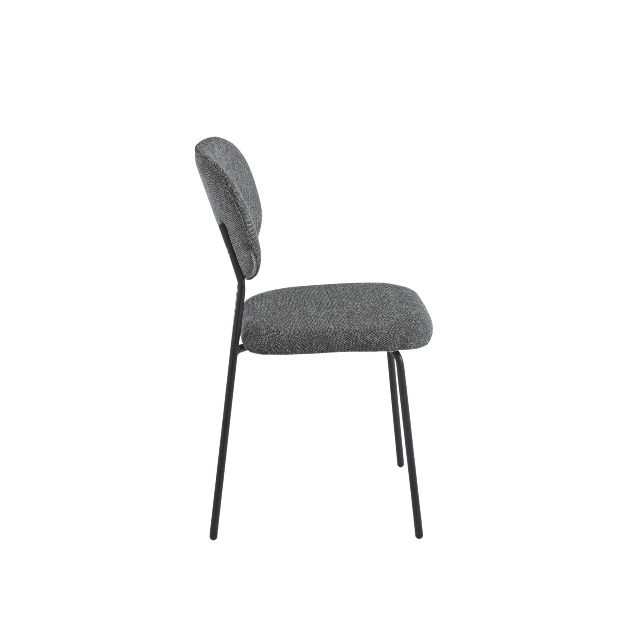 Set of modern "Nika" chairs with fabric upholstery and metal frame, 48x54 cm, 86h