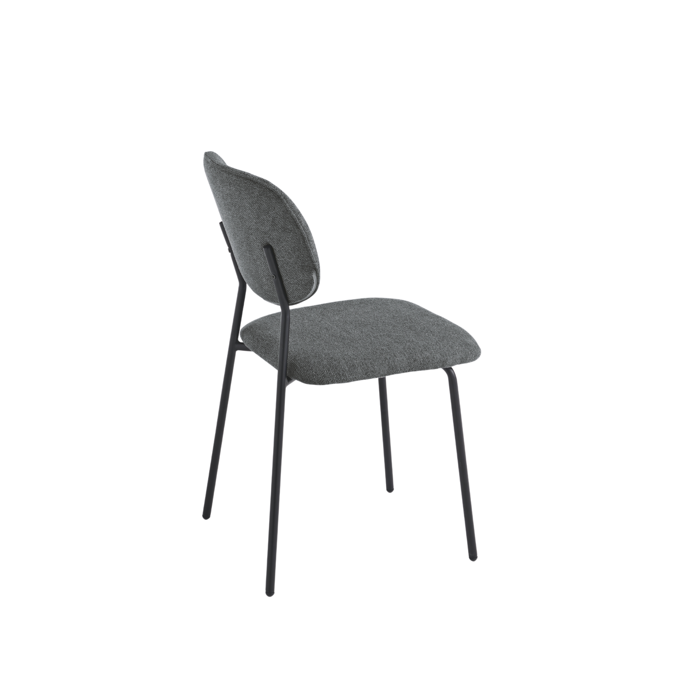 Set of modern "Nika" chairs with fabric upholstery and metal frame, 48x54 cm, 86h