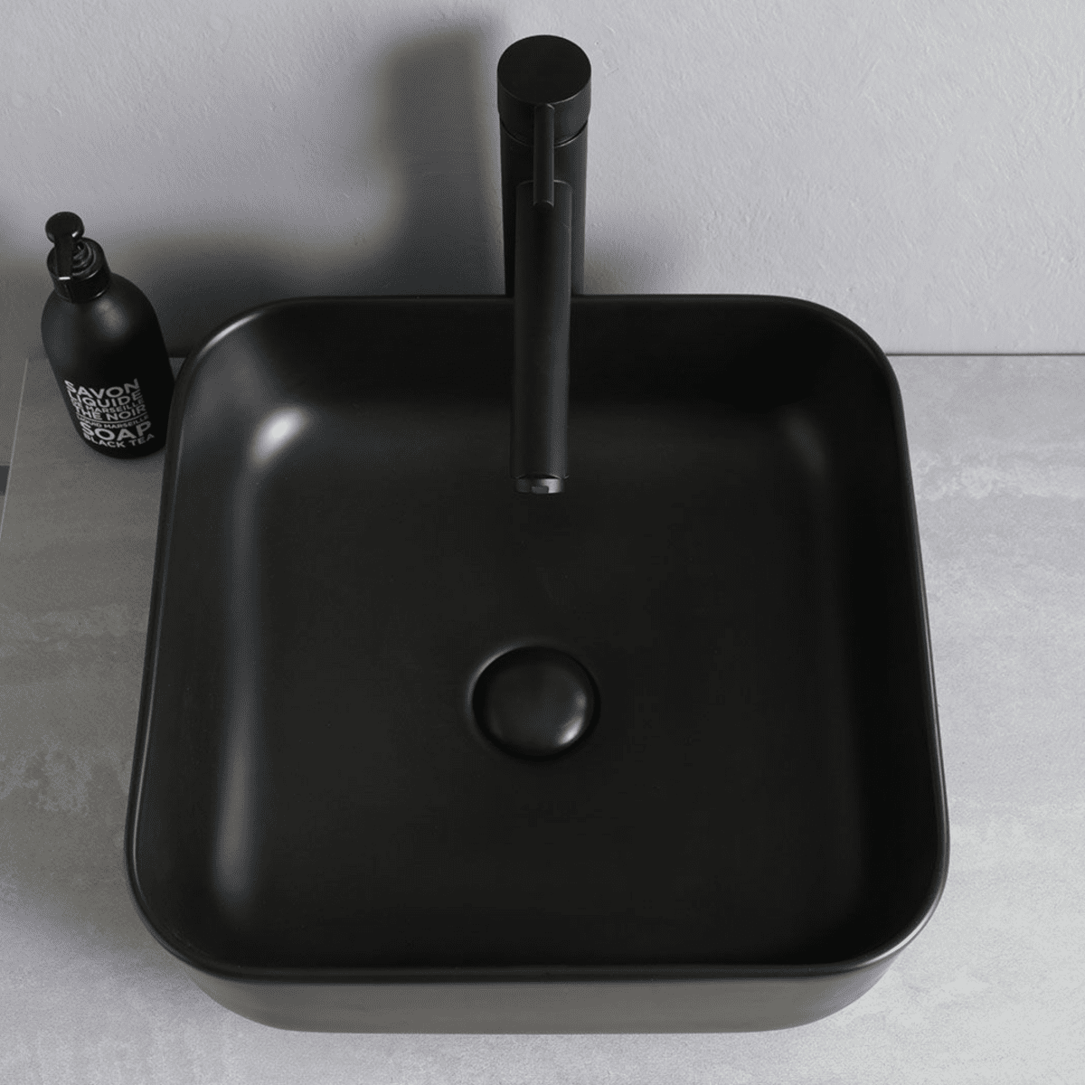 Mobile bagno sospeso grigio "Naxos" 120 cm con doppio lavabo quadrato nero opaco e specchi rotondi - MondoViro