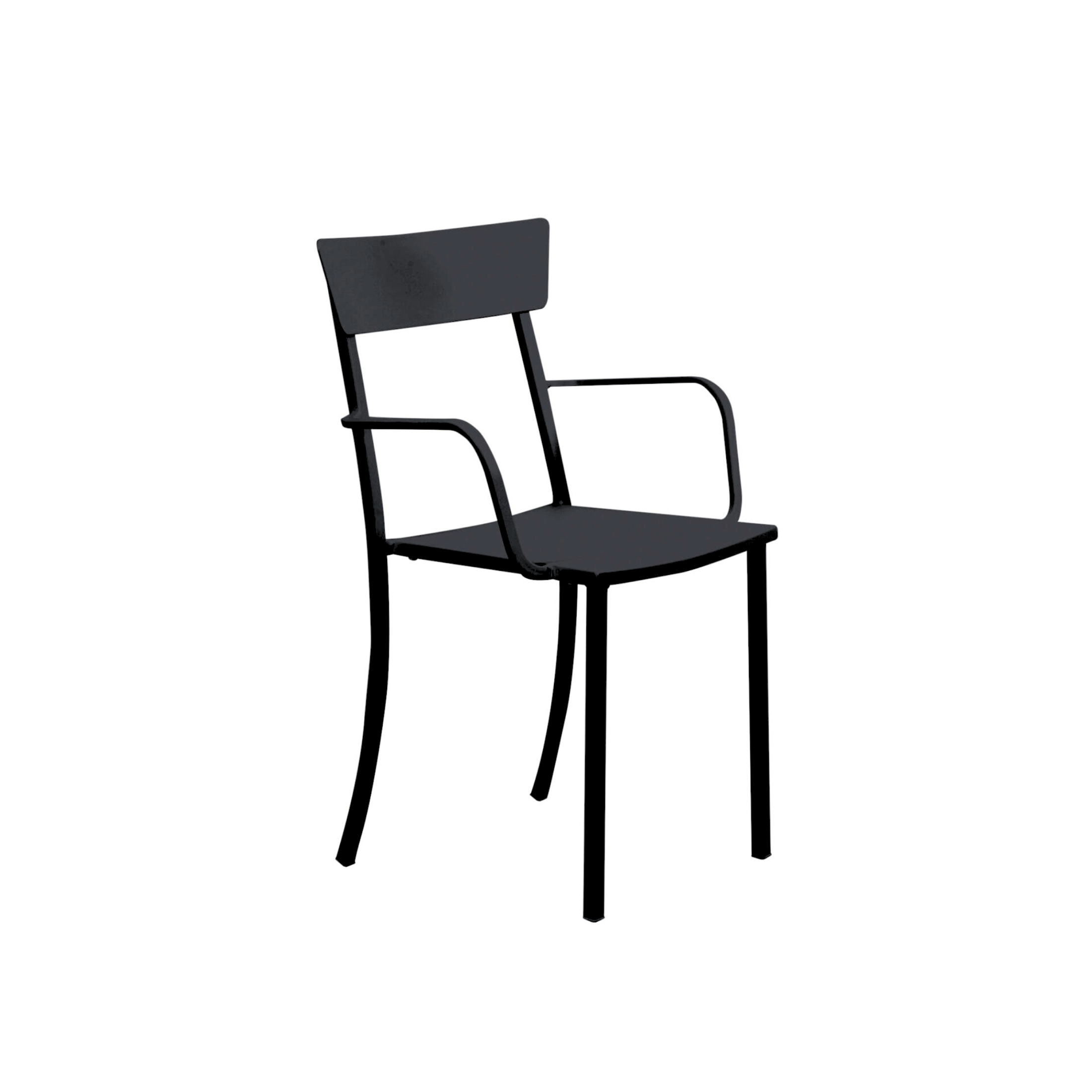 Set of stackable "Mogan" painted metal garden chairs, 52x50 cm, 88 cm high