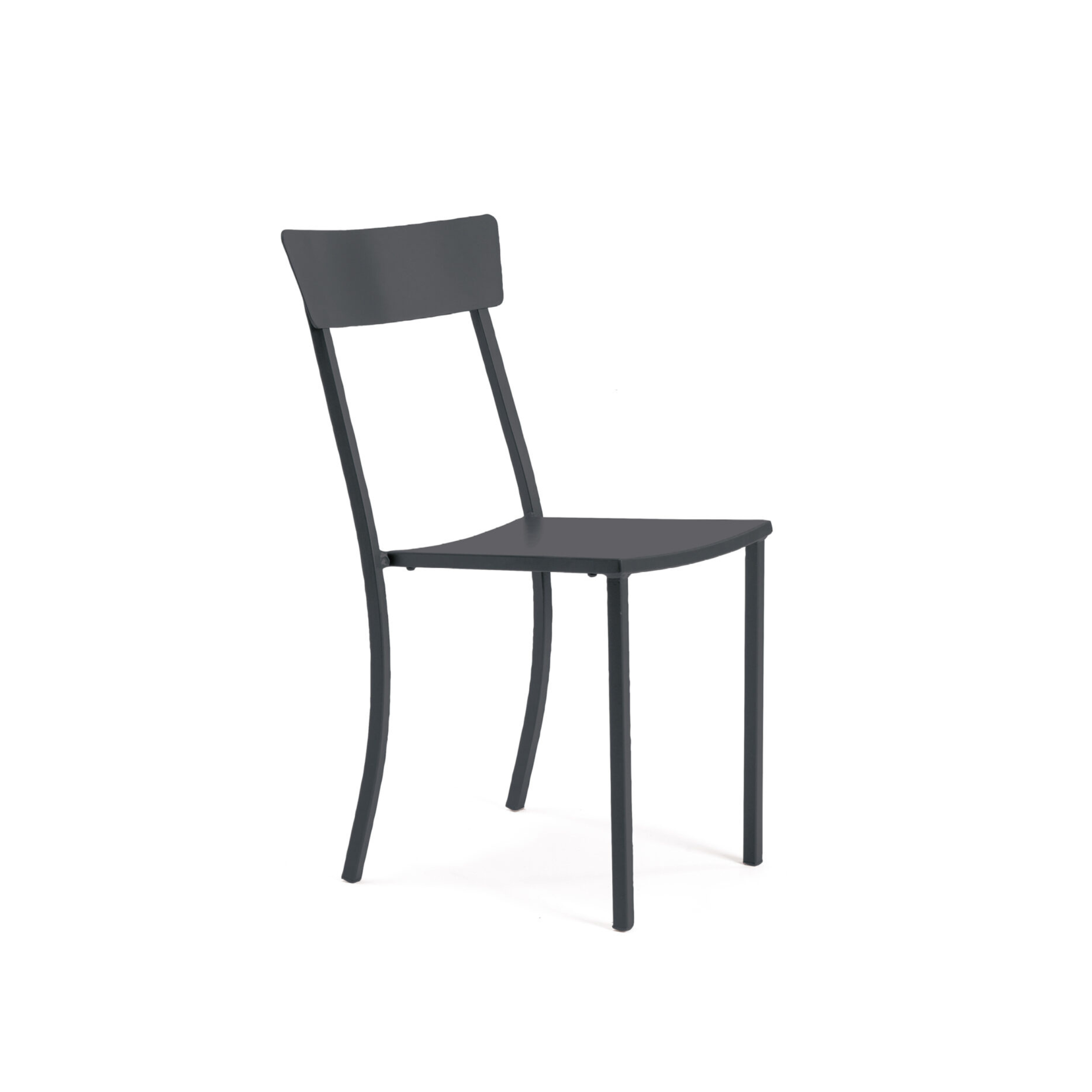 Set of modern stackable garden chairs in painted metal "Mogan" 47x52 cm 85h