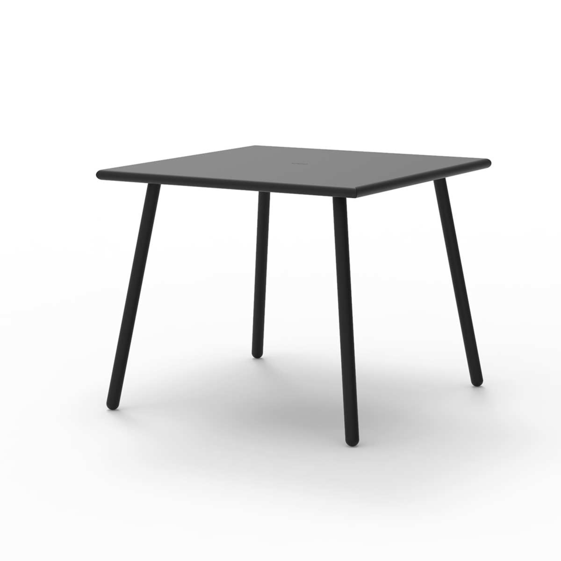 Fixed square "Roma12" garden table in painted metal, 90x90 cm, 75 cm high.