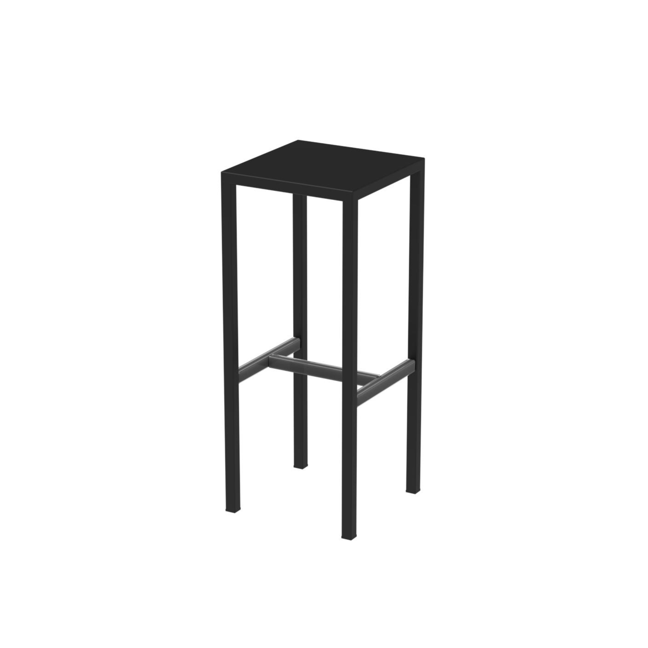 "Seaside" painted metal garden stool, 32x32 cm, 78h