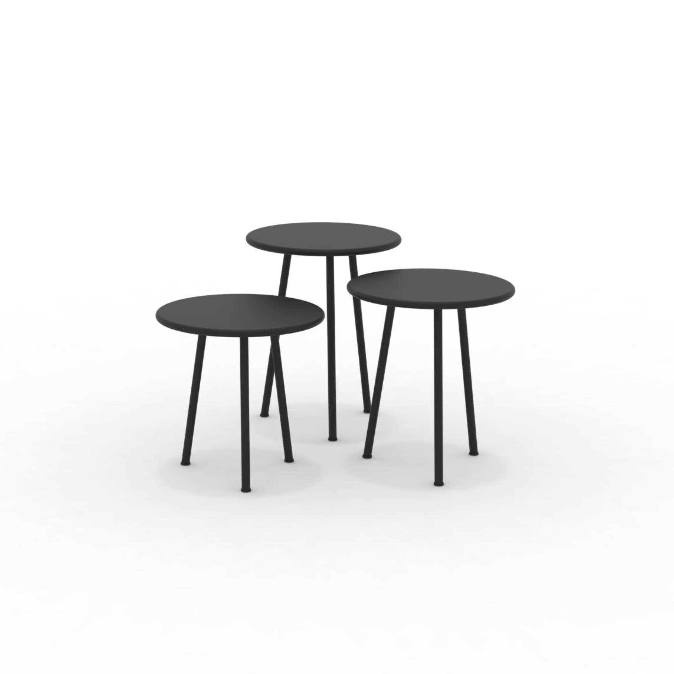 Set of 3 "Daisy" metal coffee tables for the garden, 40x40 cm