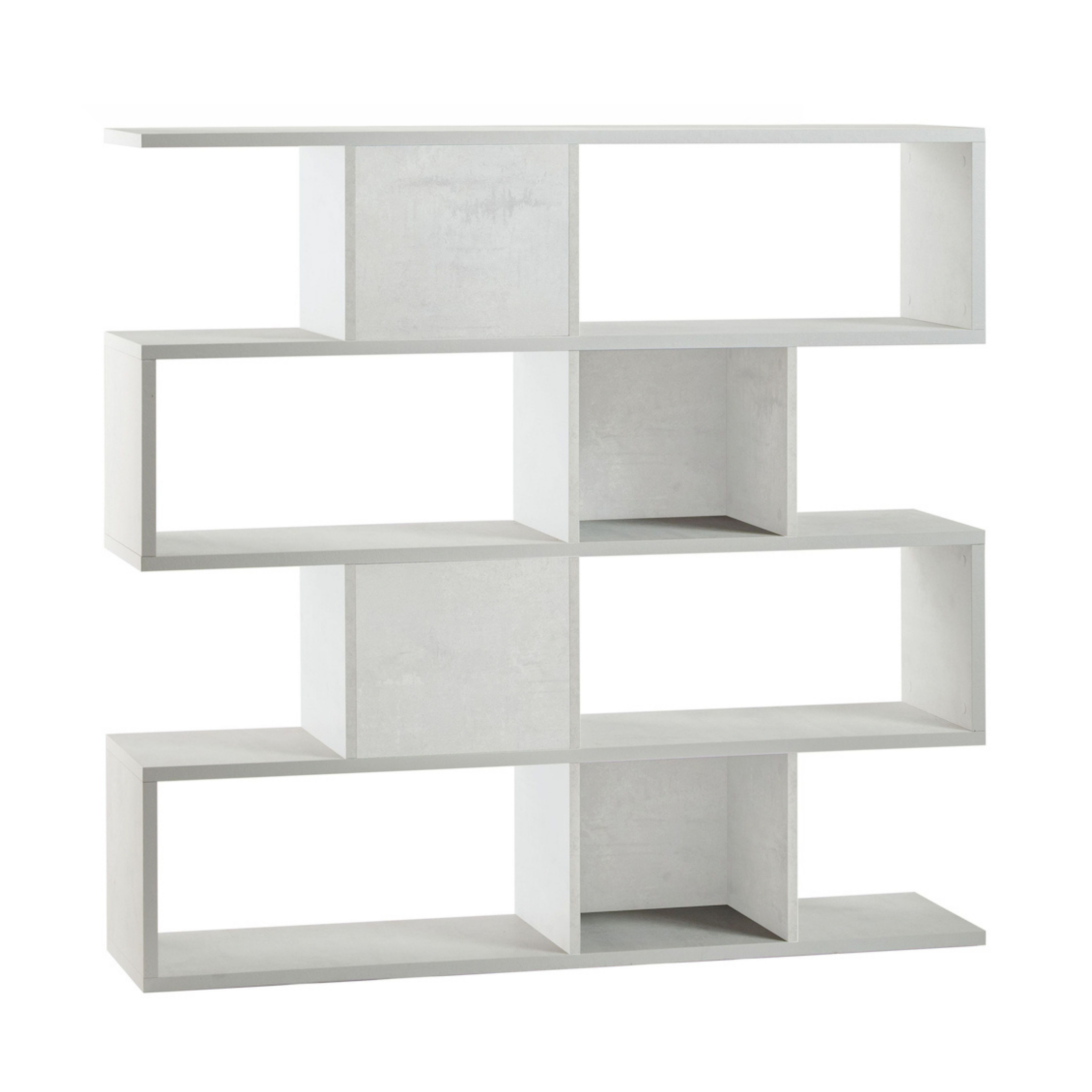 "Riflessioni" modular wooden dividing bookcase, 4 shelves, modern, 150x38 cm, 144 cm high