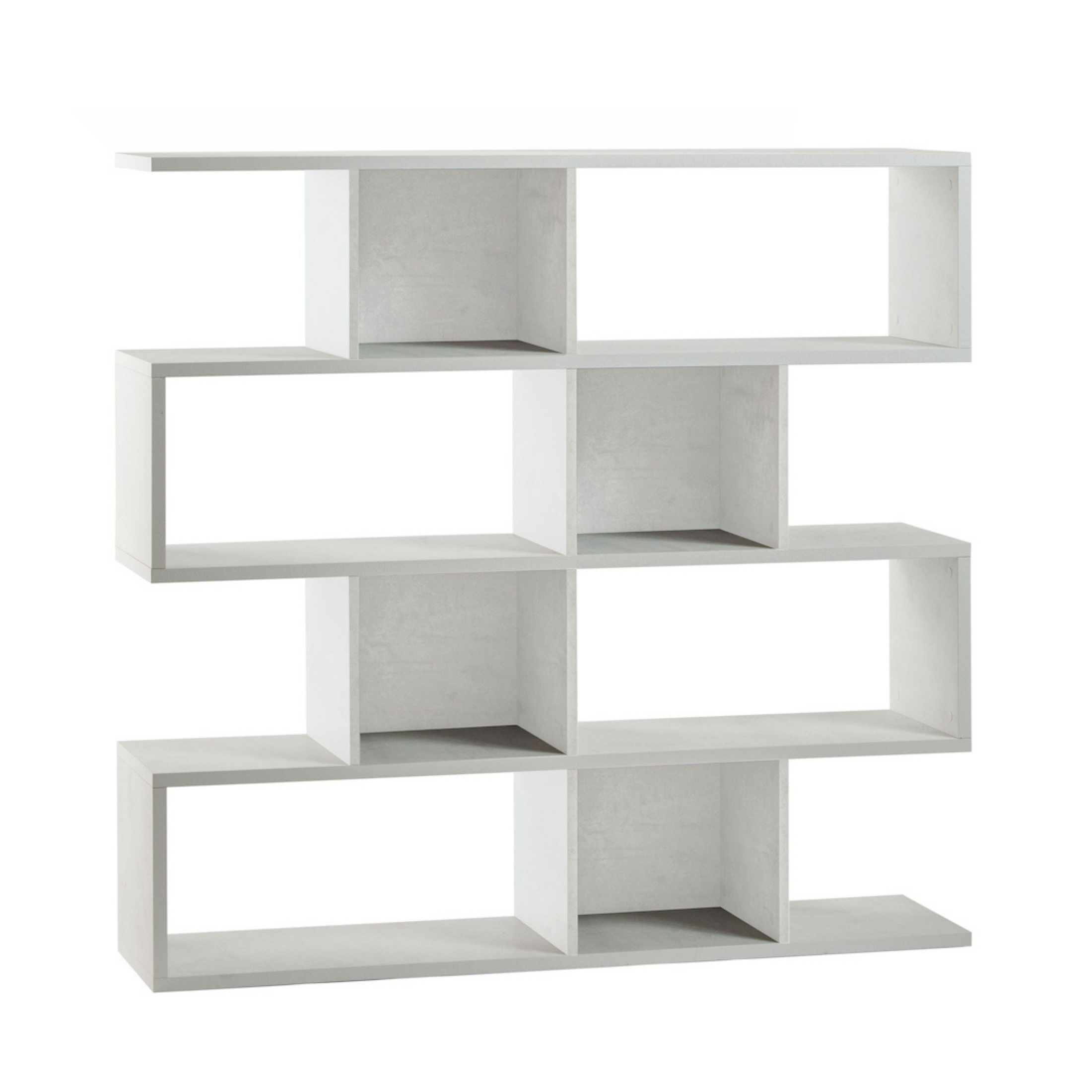 "Riflessioni" modular wooden dividing bookcase, 4 shelves, modern, 150x38 cm, 144 cm high