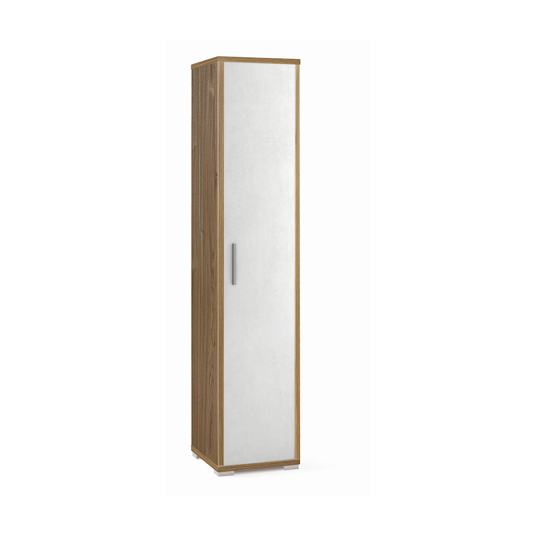 "Slim1" column bookcase in wood with 1 door and adjustable shelves, 39x41 cm, 182 cm high