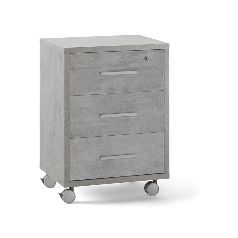 Versatile "Double" 3-drawer wooden cabinet with wheels, 51x41 cm, 71h