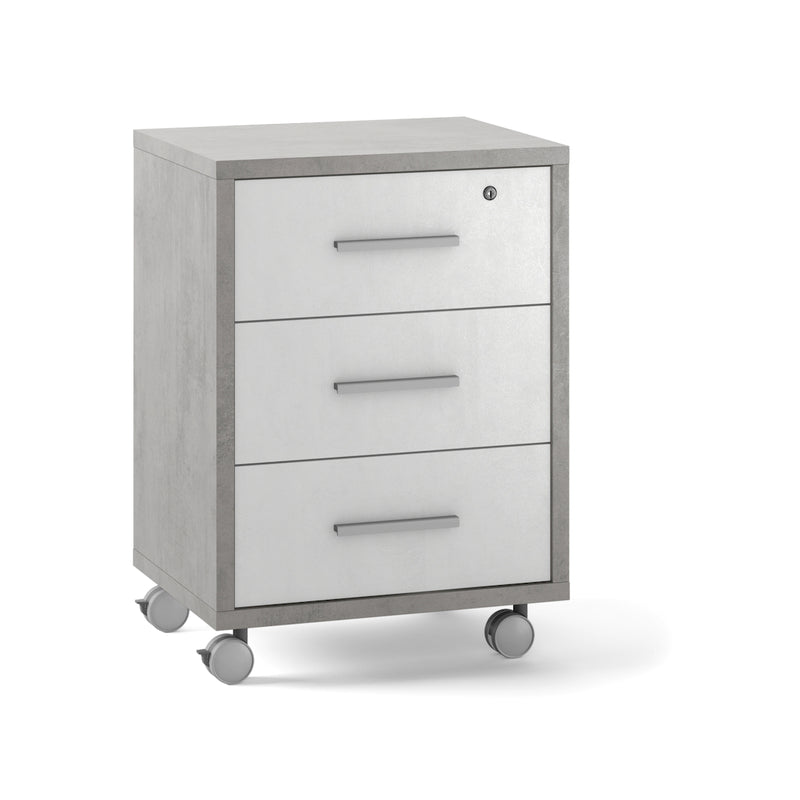 Versatile "Double" 3-drawer wooden cabinet with wheels, 51x41 cm, 71h