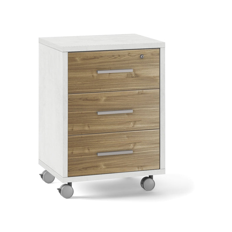 Versatile "Double" 3-drawer wooden cabinet with wheels, 51x41 cm, 71h
