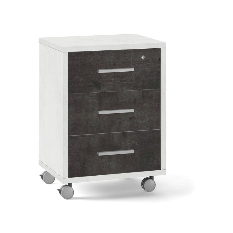 Versatile "Double" 3-drawer wooden cabinet with wheels, 51x41 cm, 71h