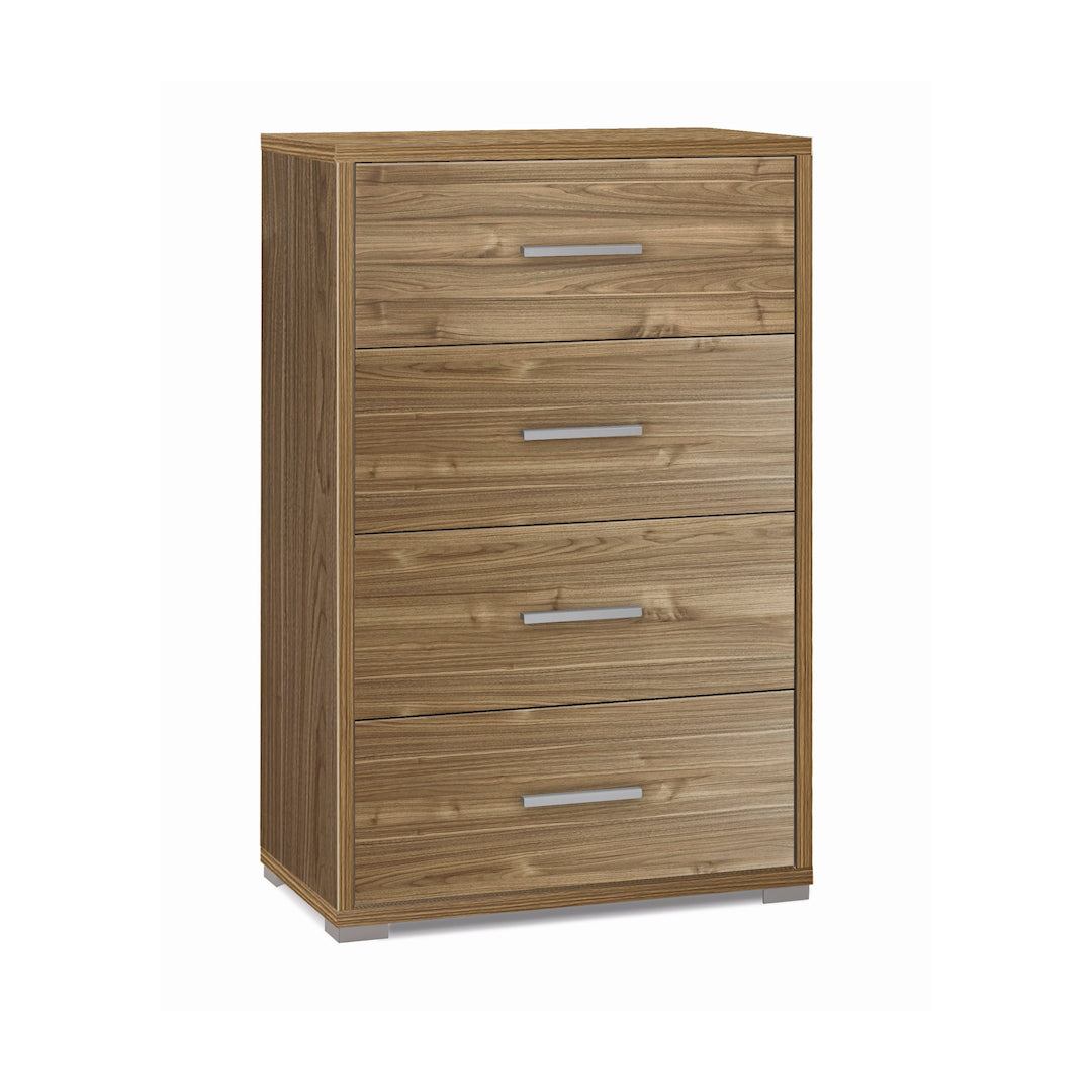 "Project" mobile wooden chest of drawers with 4 multifunctional drawers, 71x41 cm, 110 cm high.