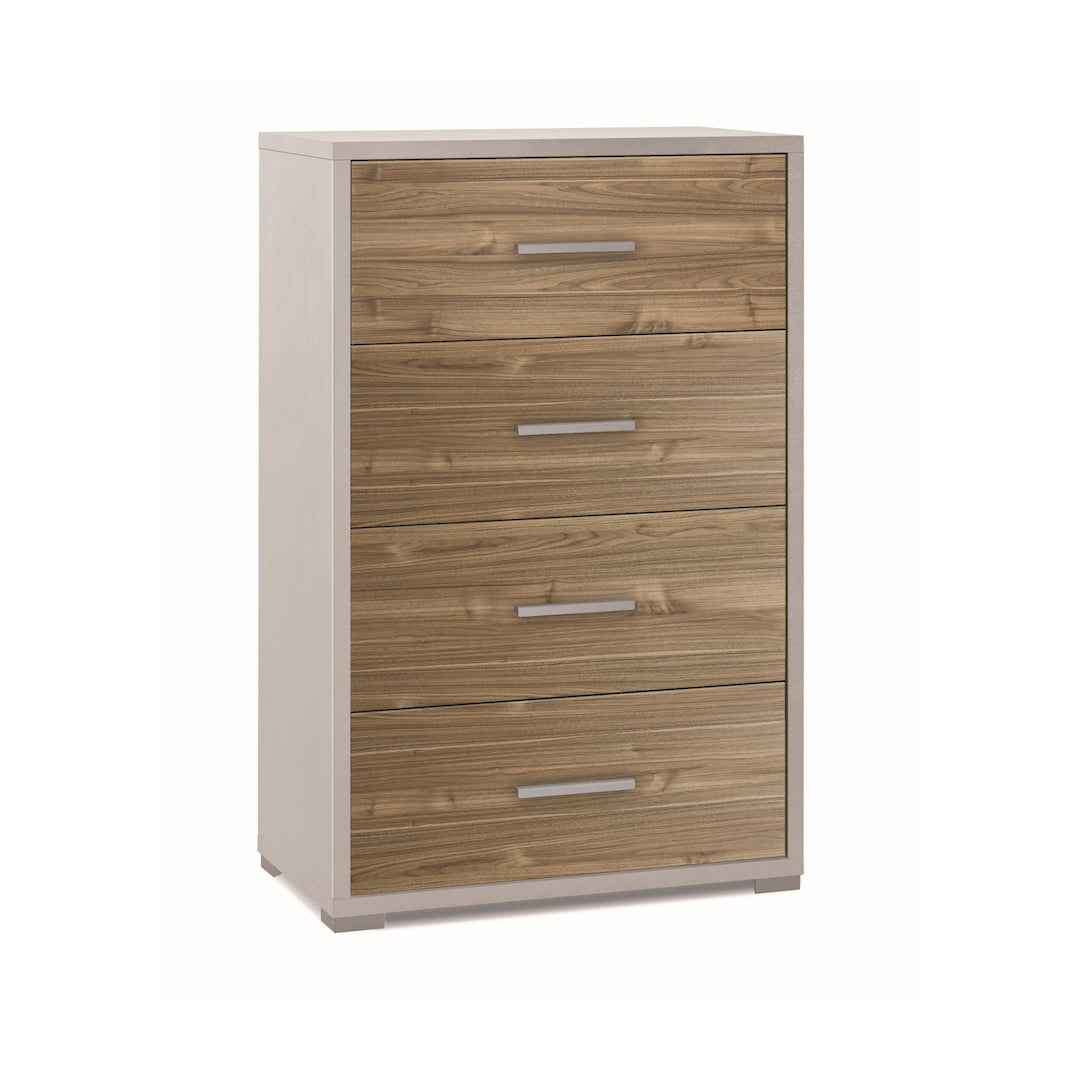 "Project" mobile wooden chest of drawers with 4 multifunctional drawers, 71x41 cm, 110 cm high.