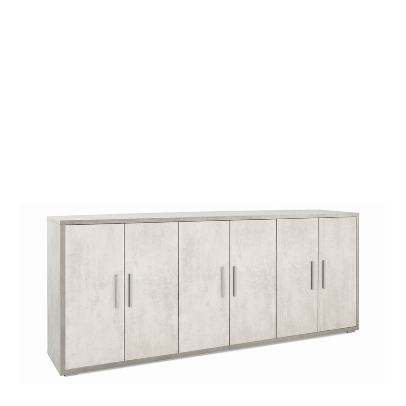 Modern 6-door "Paris" wooden sideboard, 203x41 cm, 84h