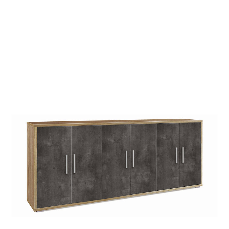 Modern 6-door "Paris" wooden sideboard, 203x41 cm, 84h