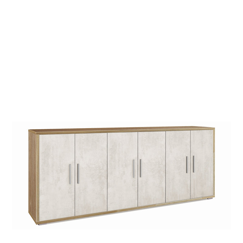 Modern 6-door "Paris" wooden sideboard, 203x41 cm, 84h