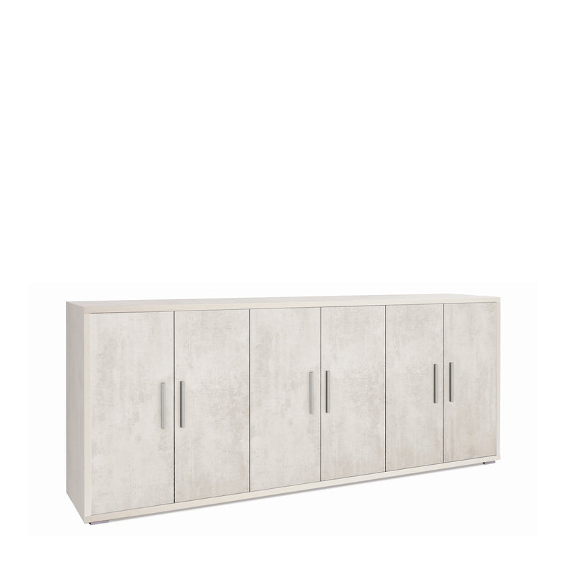 Modern 6-door "Paris" wooden sideboard, 203x41 cm, 84h