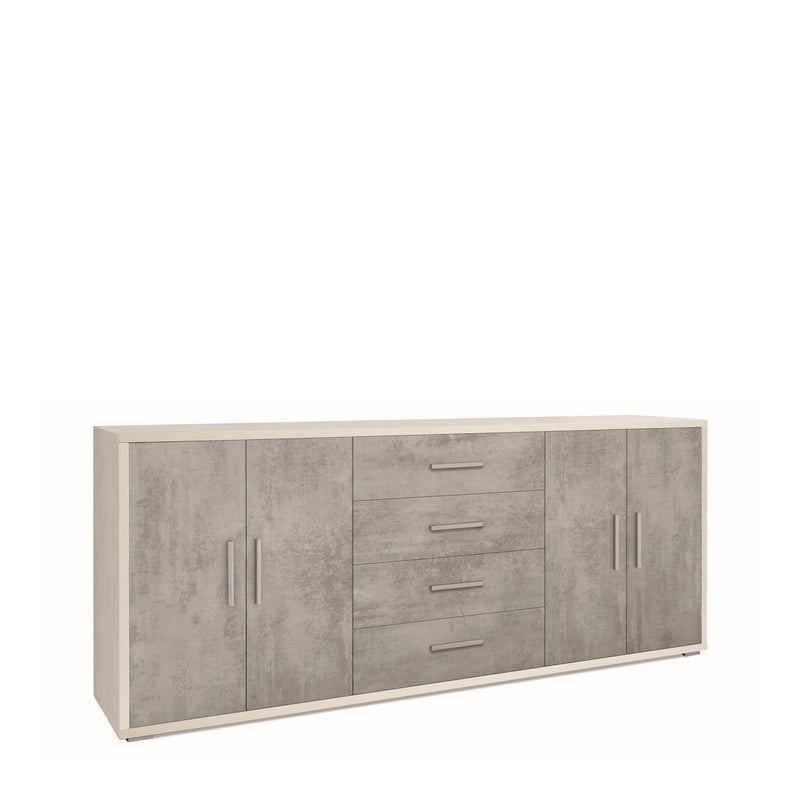 "Roby" wooden sideboard with 4 doors and 4 drawers, 203x41 cm, 84h