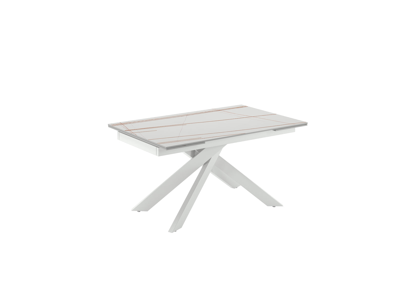 Extendable table with marble-effect ceramic top "Xavier" cm 140/200x80 76h