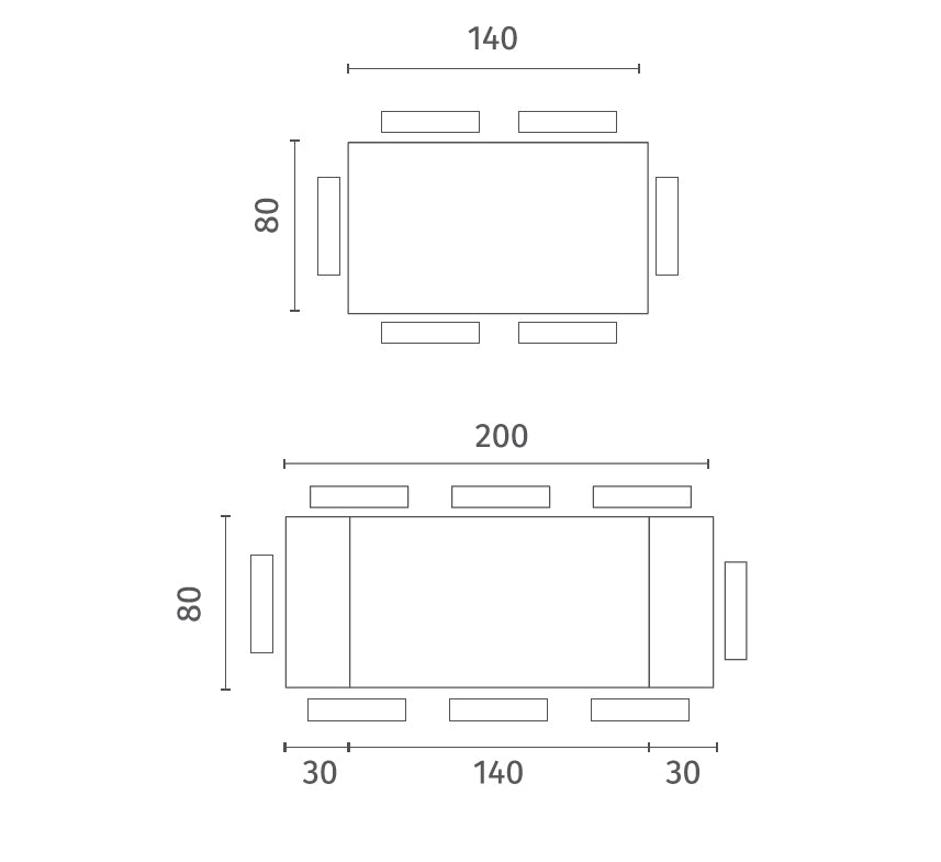 Tavolo elegante allungabile in ceramica "Digits" 8 posti cm 120/170x80 75h