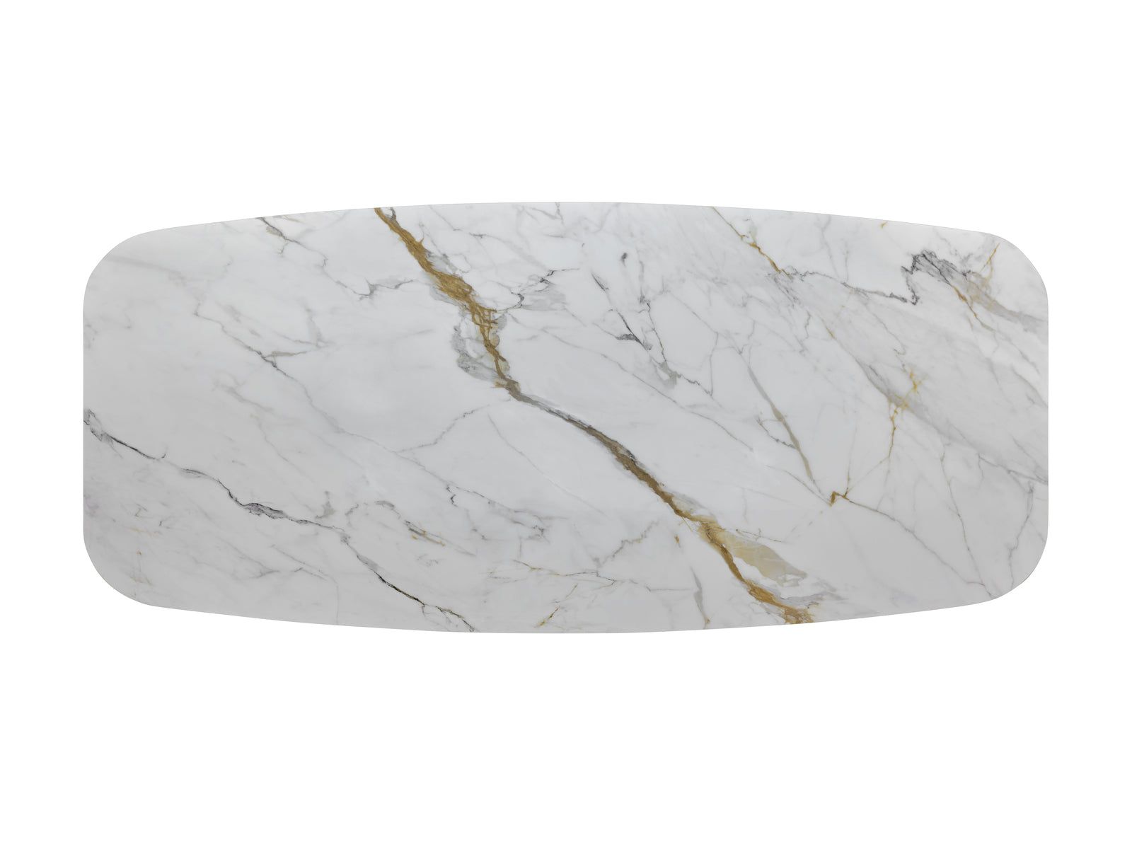 Tavolo fisso "Atlante" con top lucido in ceramica su vetro con struttura in metallo verniciato