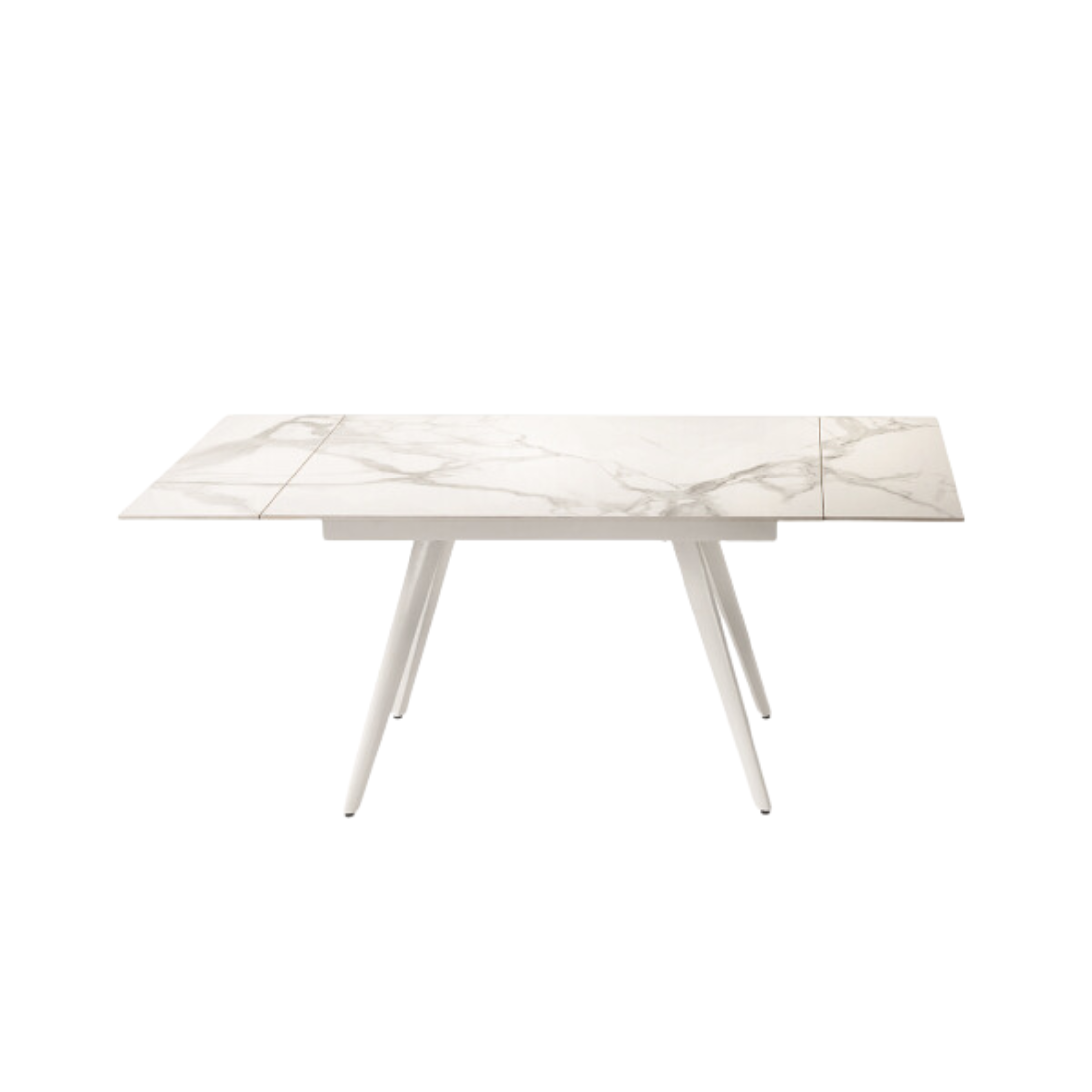 Extendable marble-effect table "Elettra" with two extensions, 120x80 cm, 75 cm high