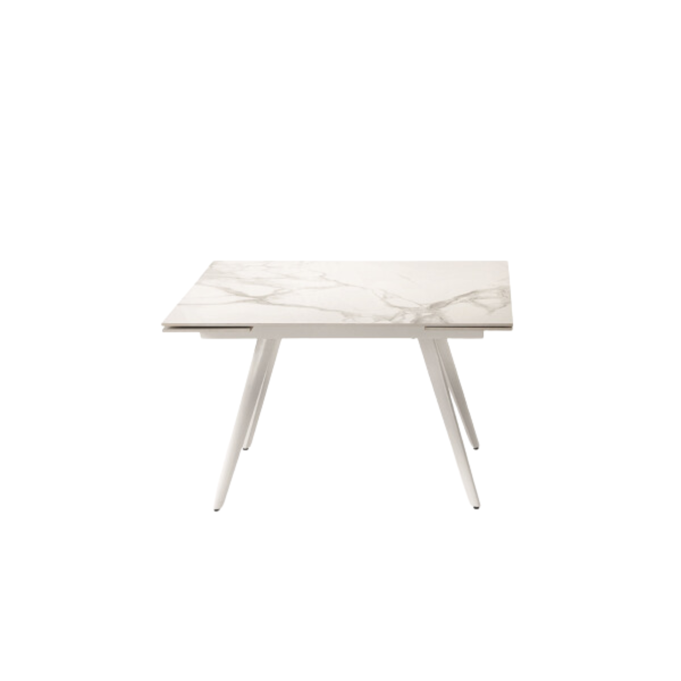 Extendable marble-effect table "Elettra" with two extensions, 120x80 cm, 75 cm high